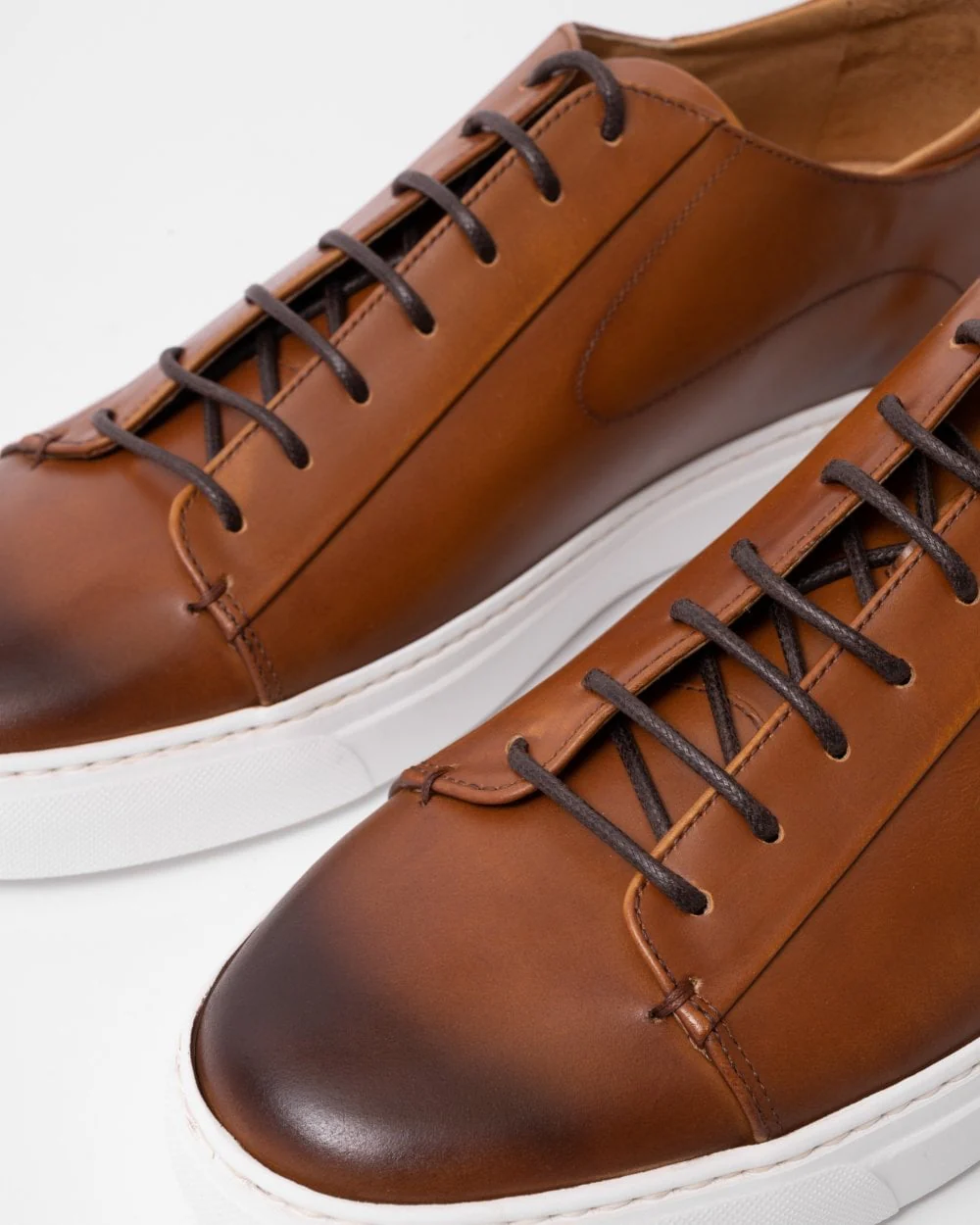 Oliver Sweeney Sirolo Mens Calf Leather Lightweight Trainers - Tan - Image 4
