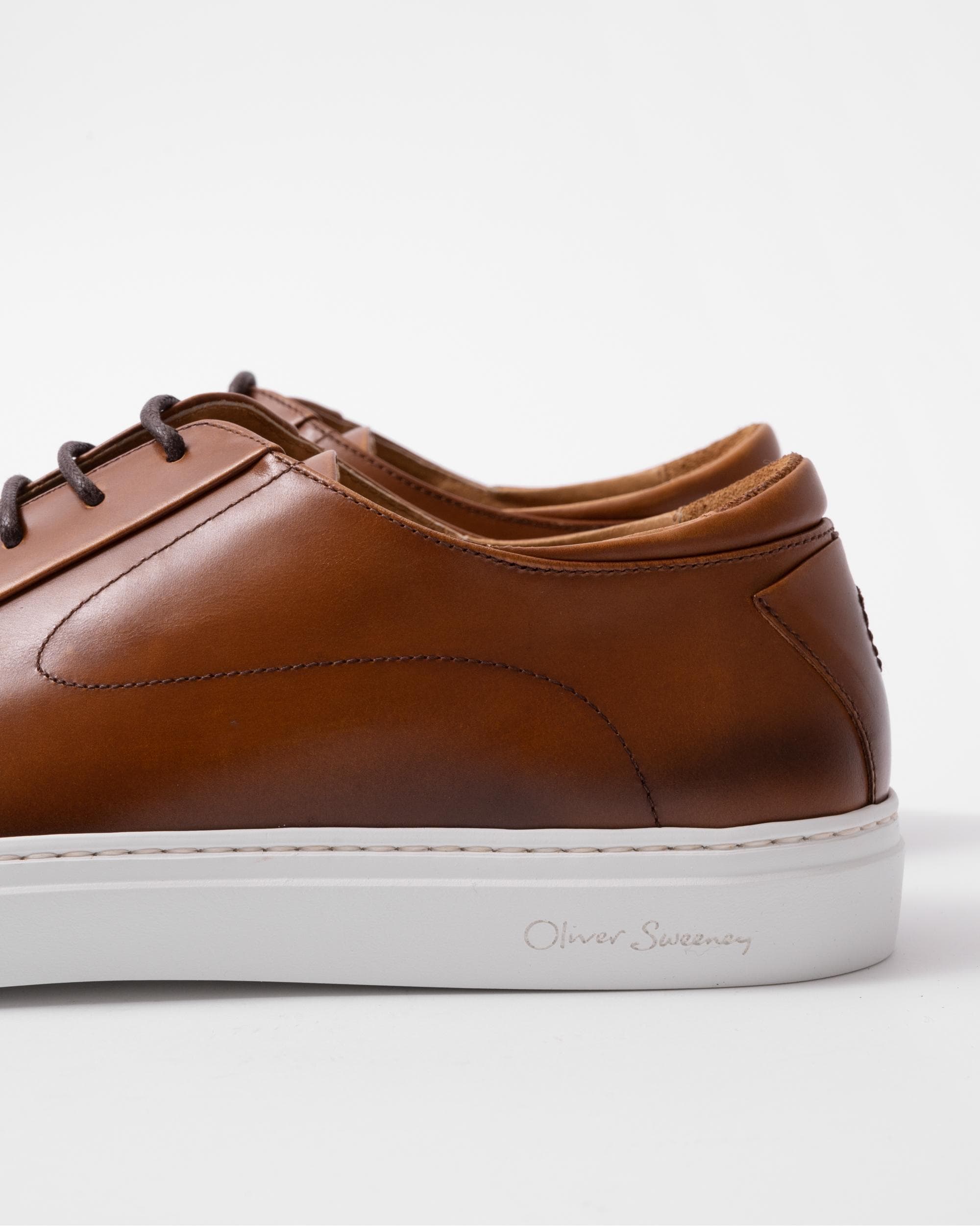Oliver Sweeney Sirolo Mens Calf Leather Lightweight Trainers - Tan - Image 5
