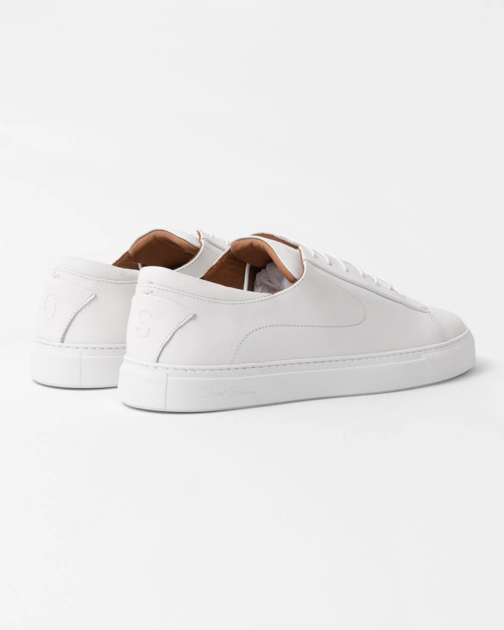 Oliver Sweeney Sirolo Mens Calf Leather Lightweight Trainers - White - Image 2