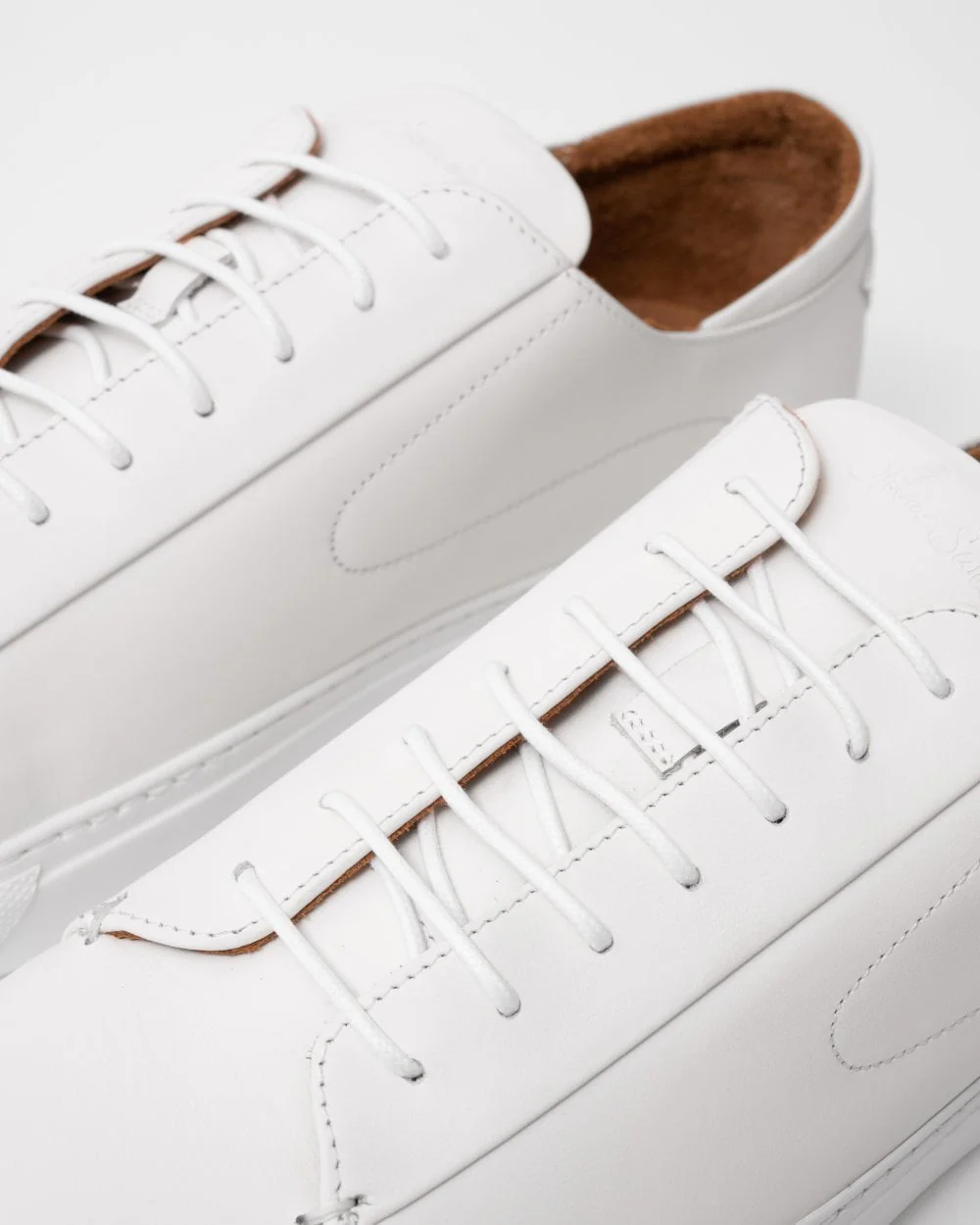Oliver Sweeney Sirolo Mens Calf Leather Lightweight Trainers - White - Image 5