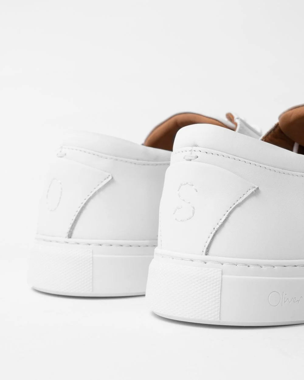 Oliver Sweeney Sirolo Mens Calf Leather Lightweight Trainers - White - Image 6