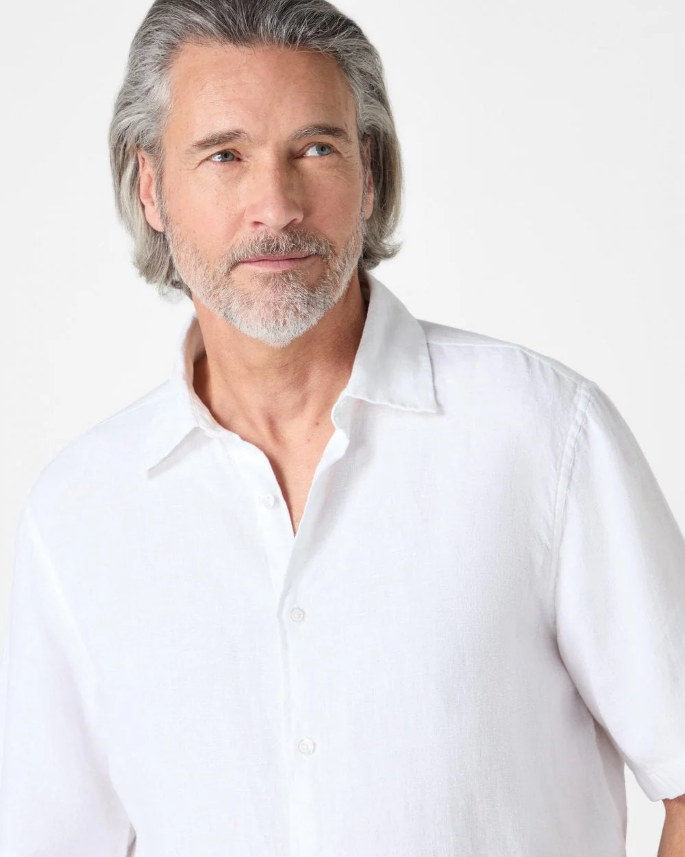 Oliver Sweeney Somerton Mens Short Sleeve Linen Shirt - White - Image 2