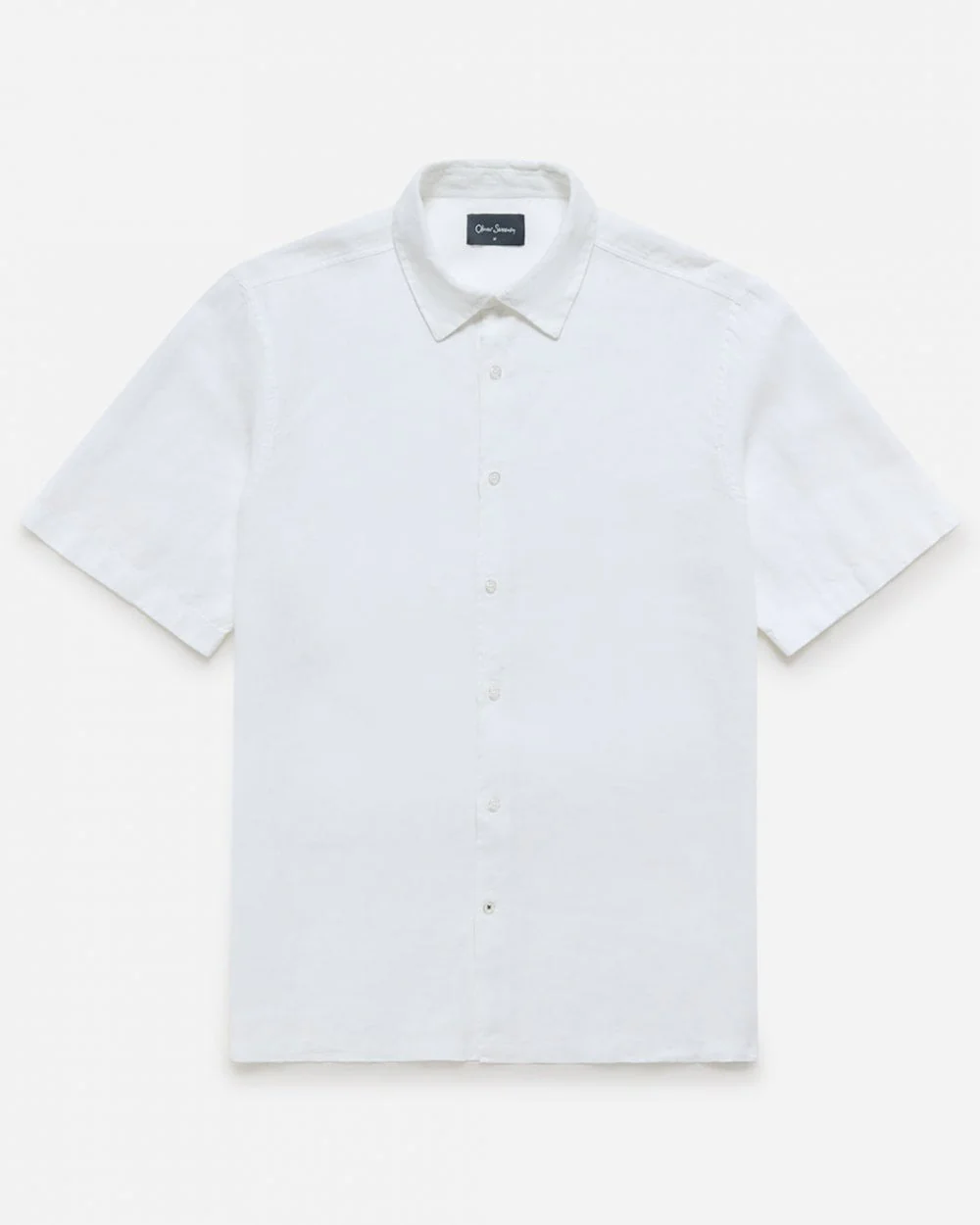 Oliver Sweeney Somerton Mens Short Sleeve Linen Shirt - White - Image 4