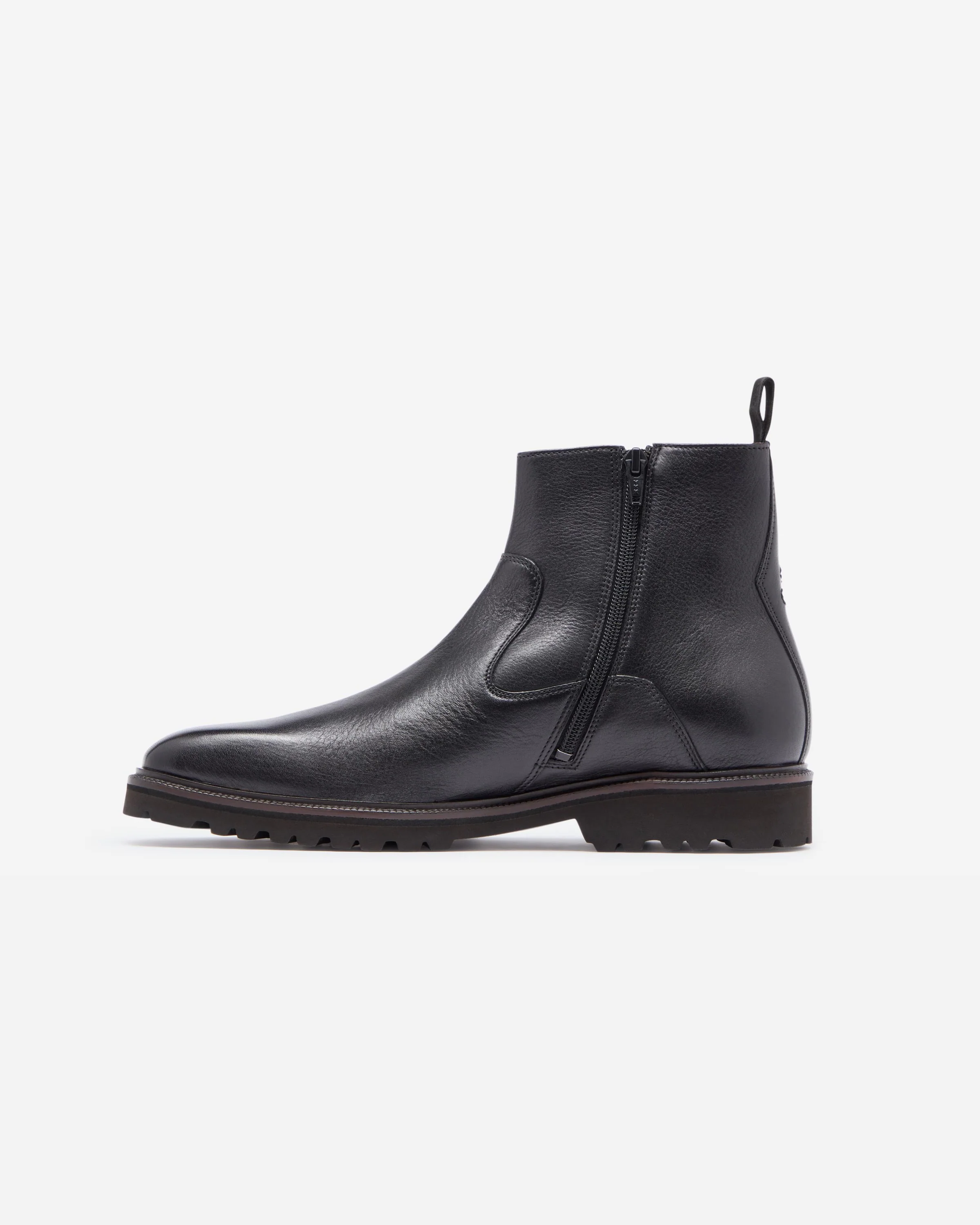 Oliver Sweeney Swanley Mens Milled Calf Leather Zip Boots - Black - Image 5