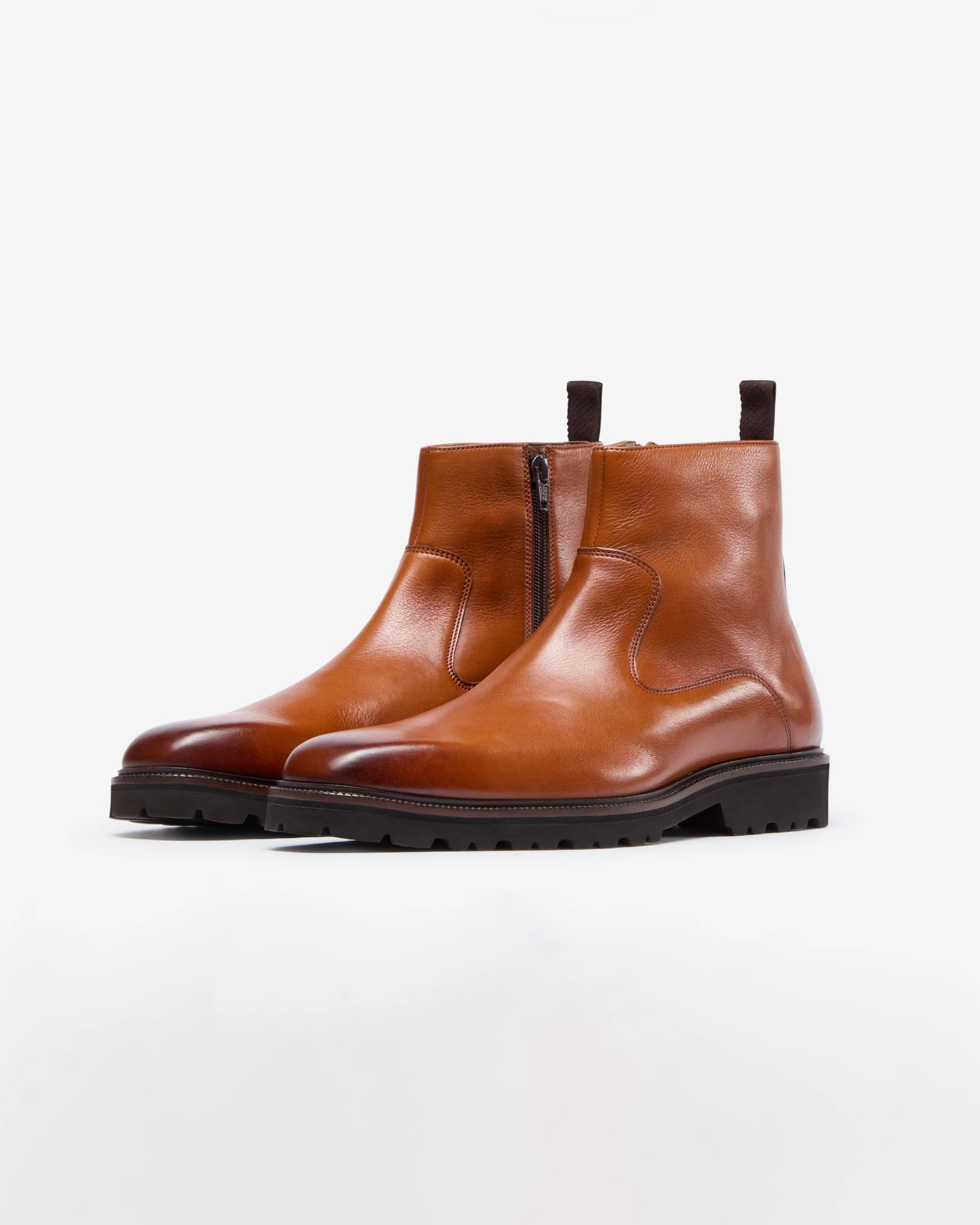 Oliver Sweeney Swanley Mens Milled Calf Leather Zip Boots - Tan - Image 2