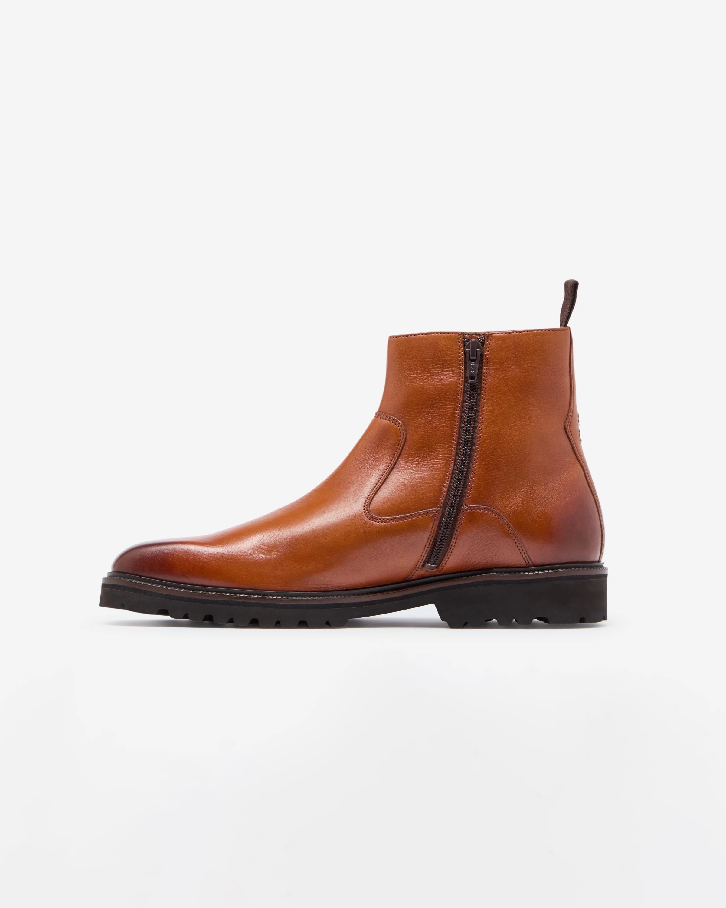 Oliver Sweeney Swanley Mens Milled Calf Leather Zip Boots - Tan - Image 5