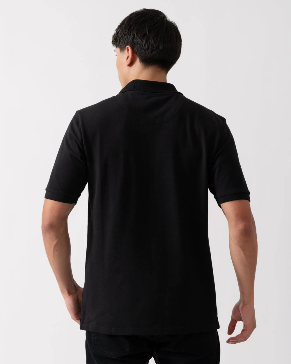 Oliver Sweeney Tralee Mens Pique Cotton Polo Shirt - Black - Image 4