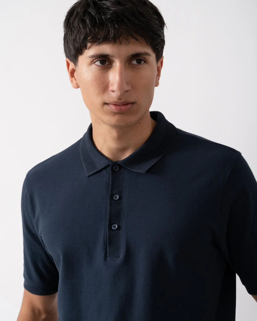 Oliver Sweeney Tralee Mens Pique Cotton Polo Shirt - Navy - Image 2