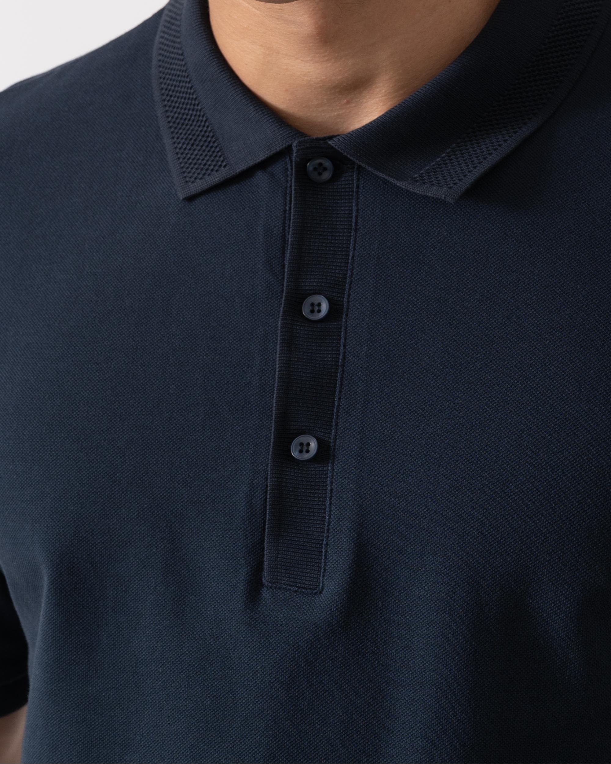 Oliver Sweeney Tralee Mens Pique Cotton Polo Shirt - Navy - Image 4