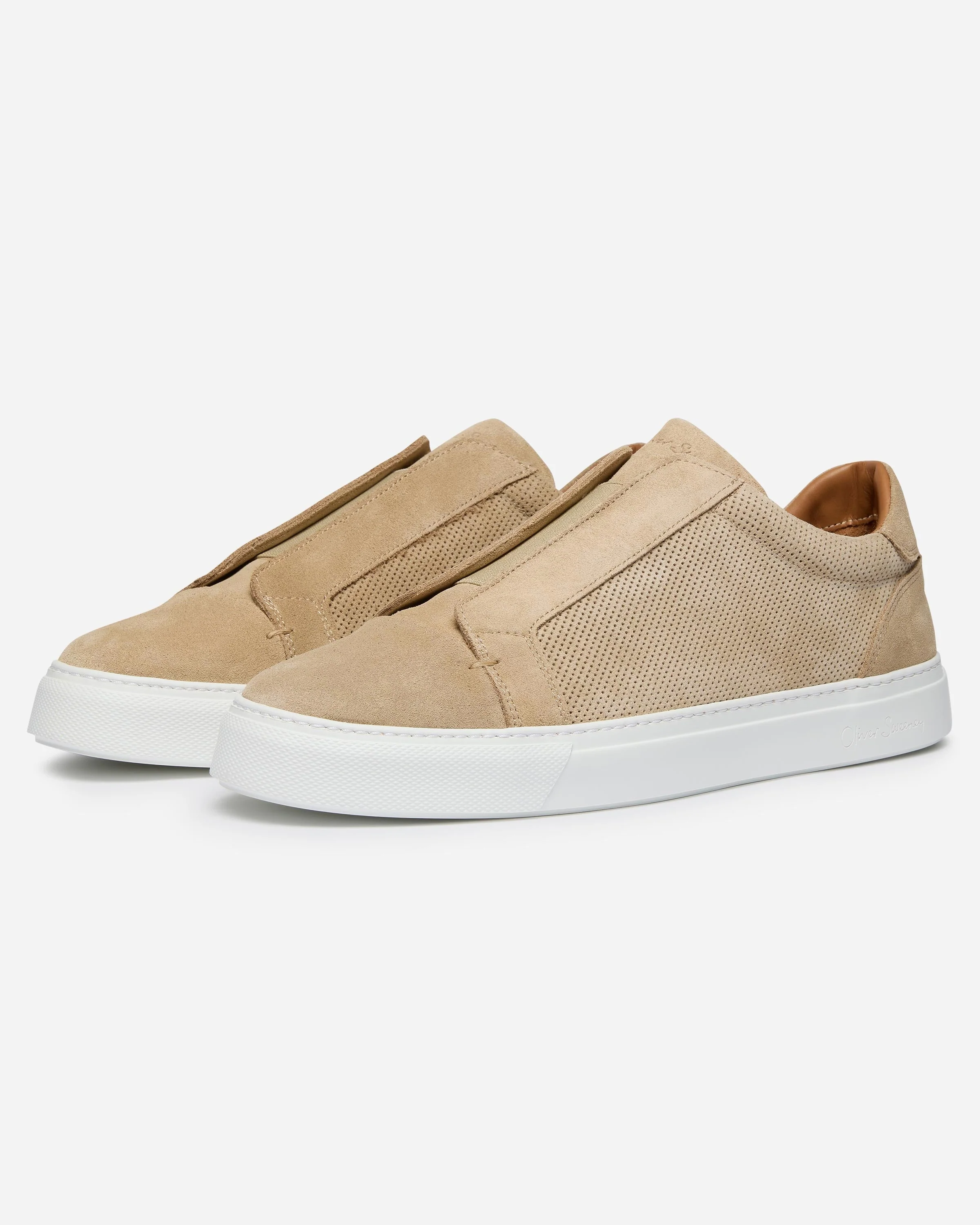 Oliver Sweeney Valezim Suede Mens Slip-On Trainers - Sand - Image 2