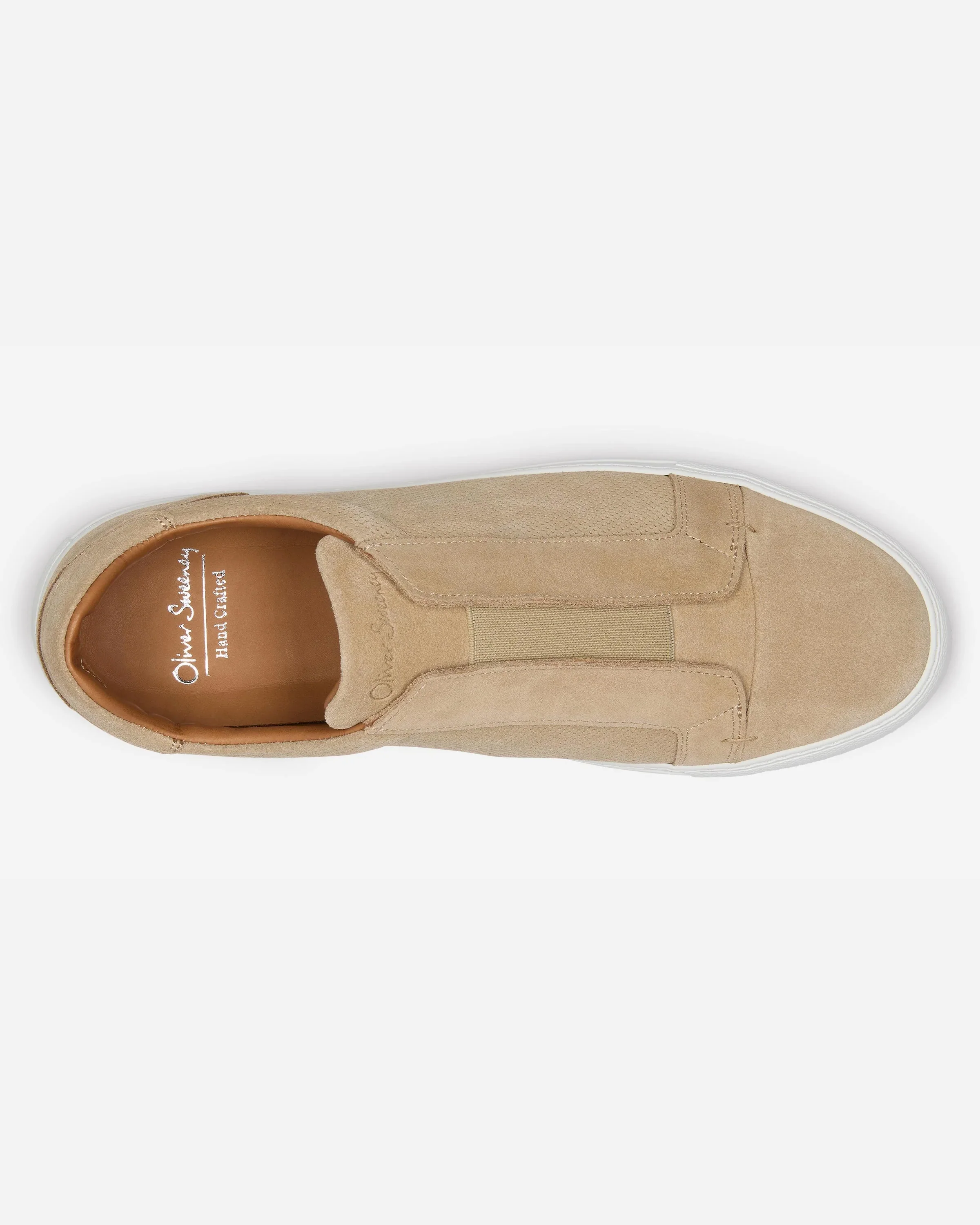 Oliver Sweeney Valezim Suede Mens Slip-On Trainers - Sand - Image 3