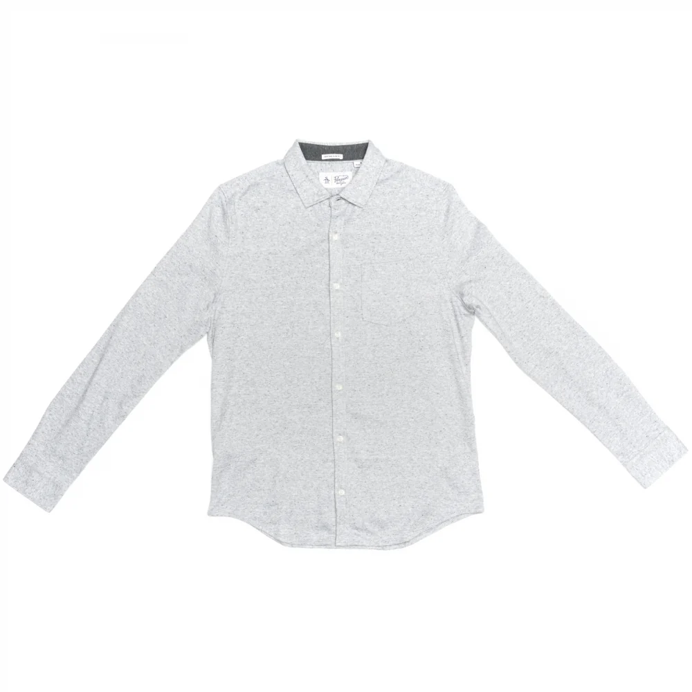 Original Penguin Long Sleeve Knitted Nep Mens Shirt - Image 3