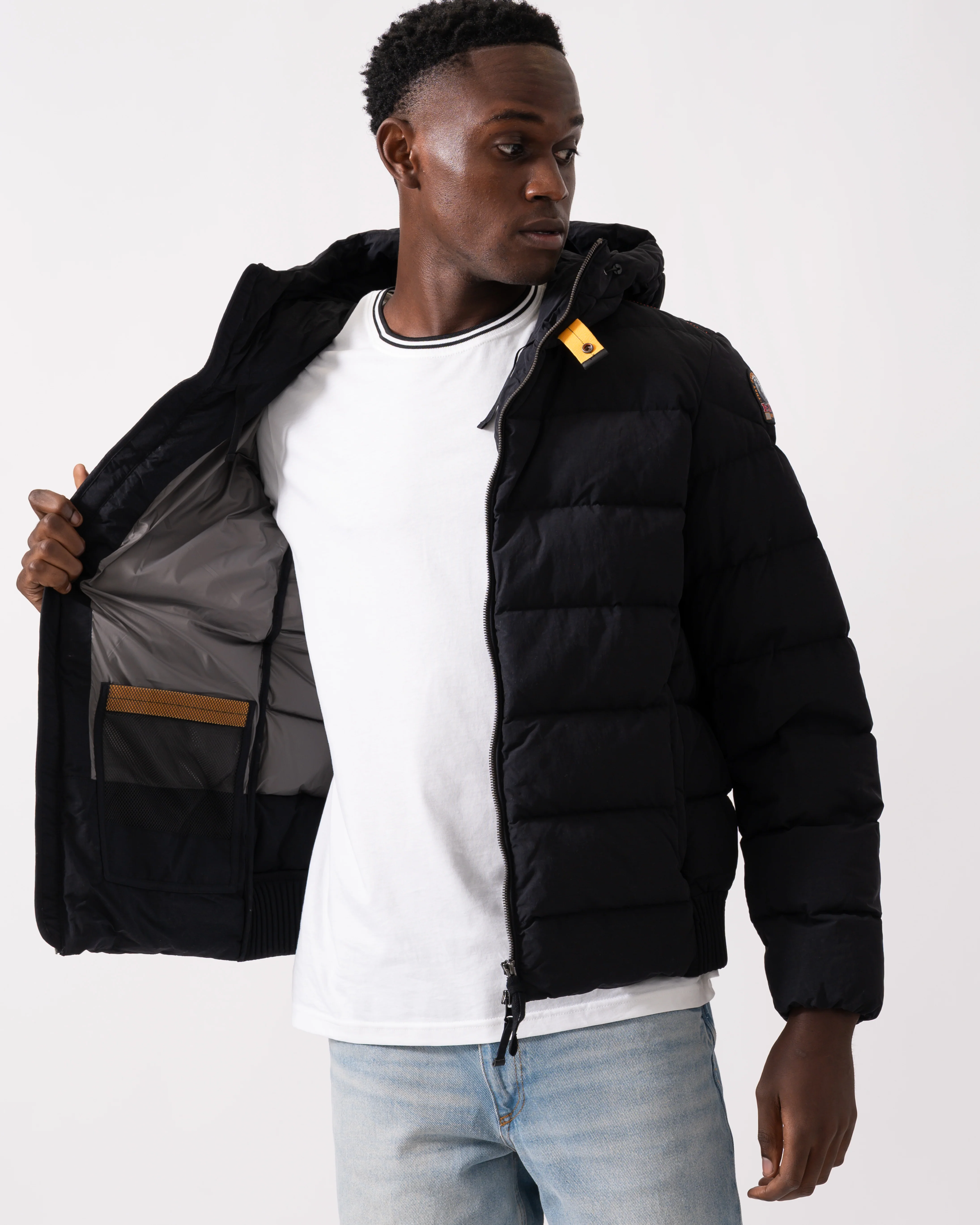 Parajumpers Cassian Mens Hooded Down Jacket - Black 541 - Image 4