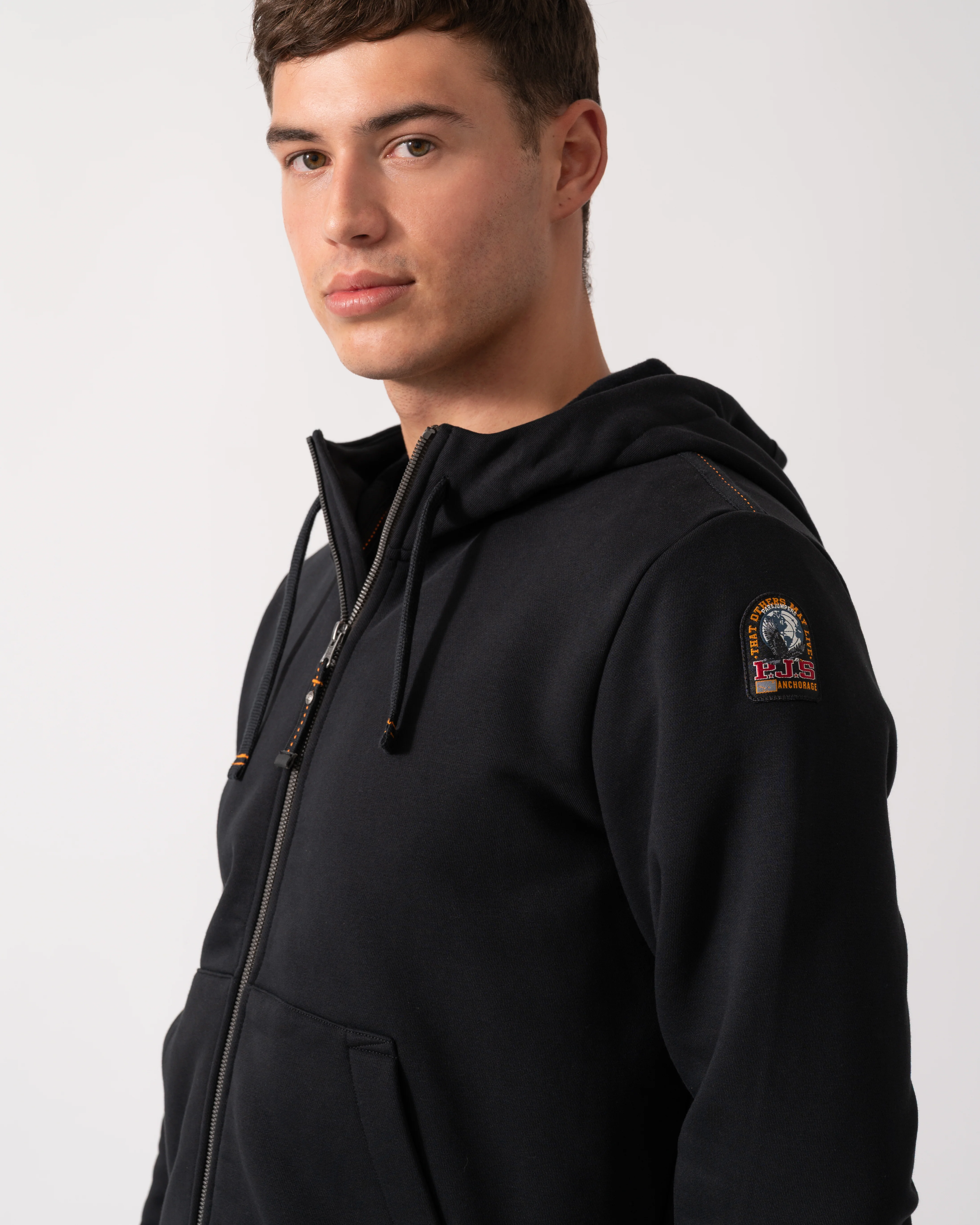 Parajumpers Charlie Easy Mens Hooded Sweatshirt - Black 541 - Image 3