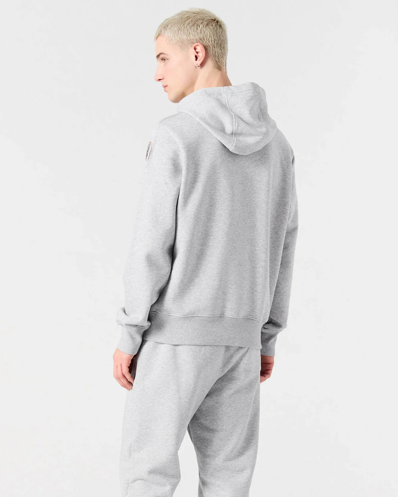 Parajumpers Everest Mens Hooded Sweatshirt - Ash Grey Melange 608 - Image 3