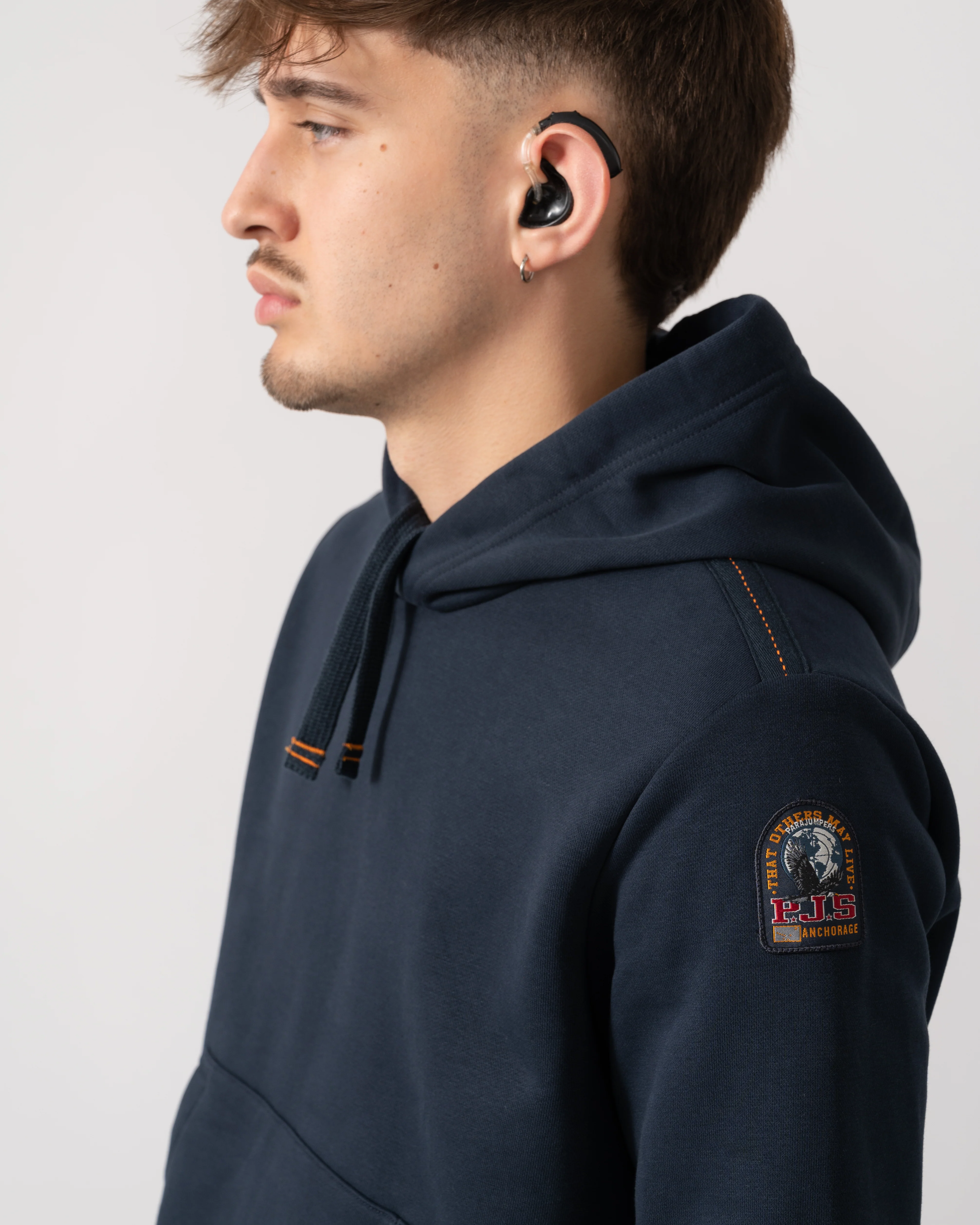 Parajumpers Everest Mens Hooded Sweatshirt - Blue Navy 316 - Image 4