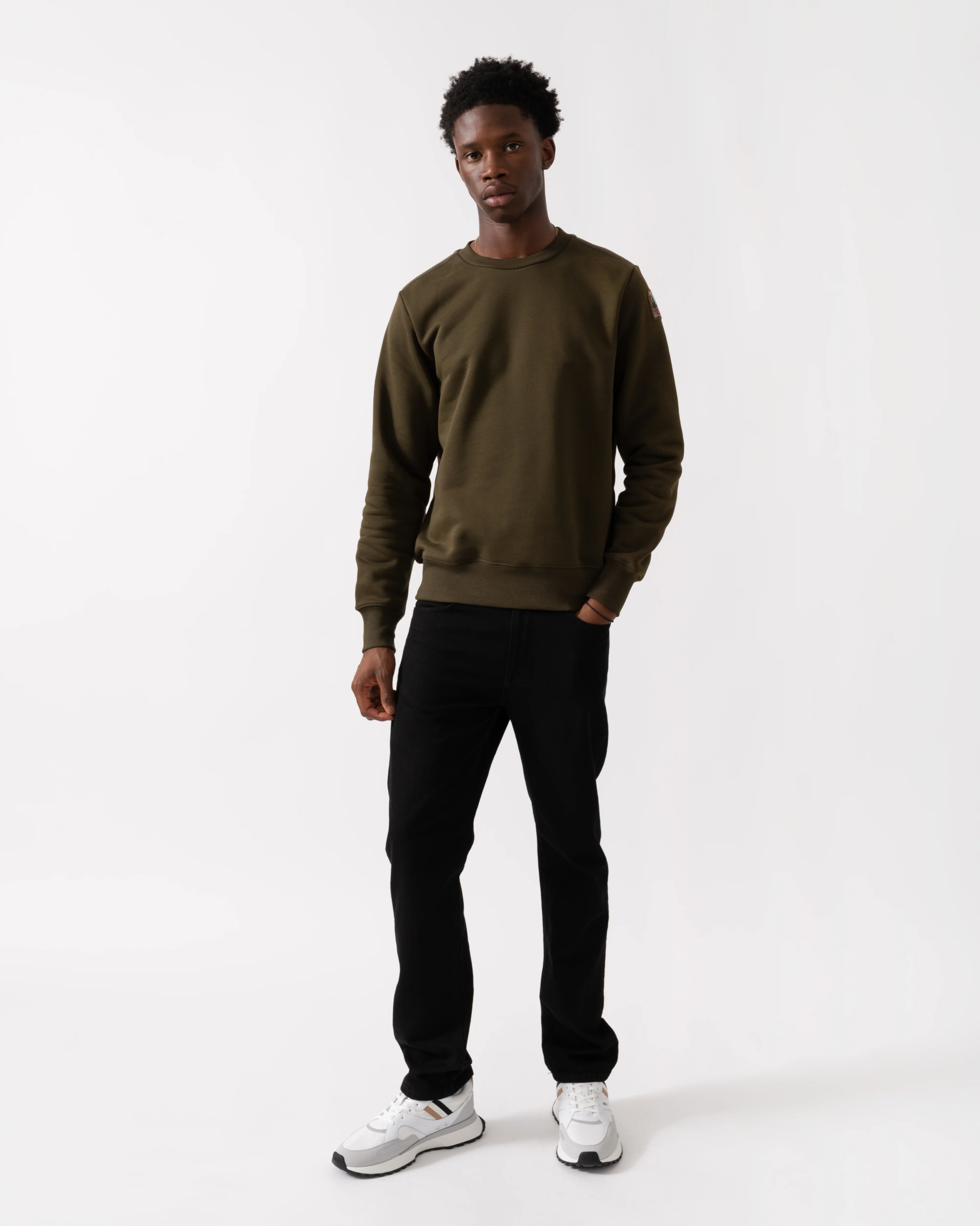Parajumpers K2 Mens Crew Neck Sweatshirt - Deep Moss 117 - Image 3