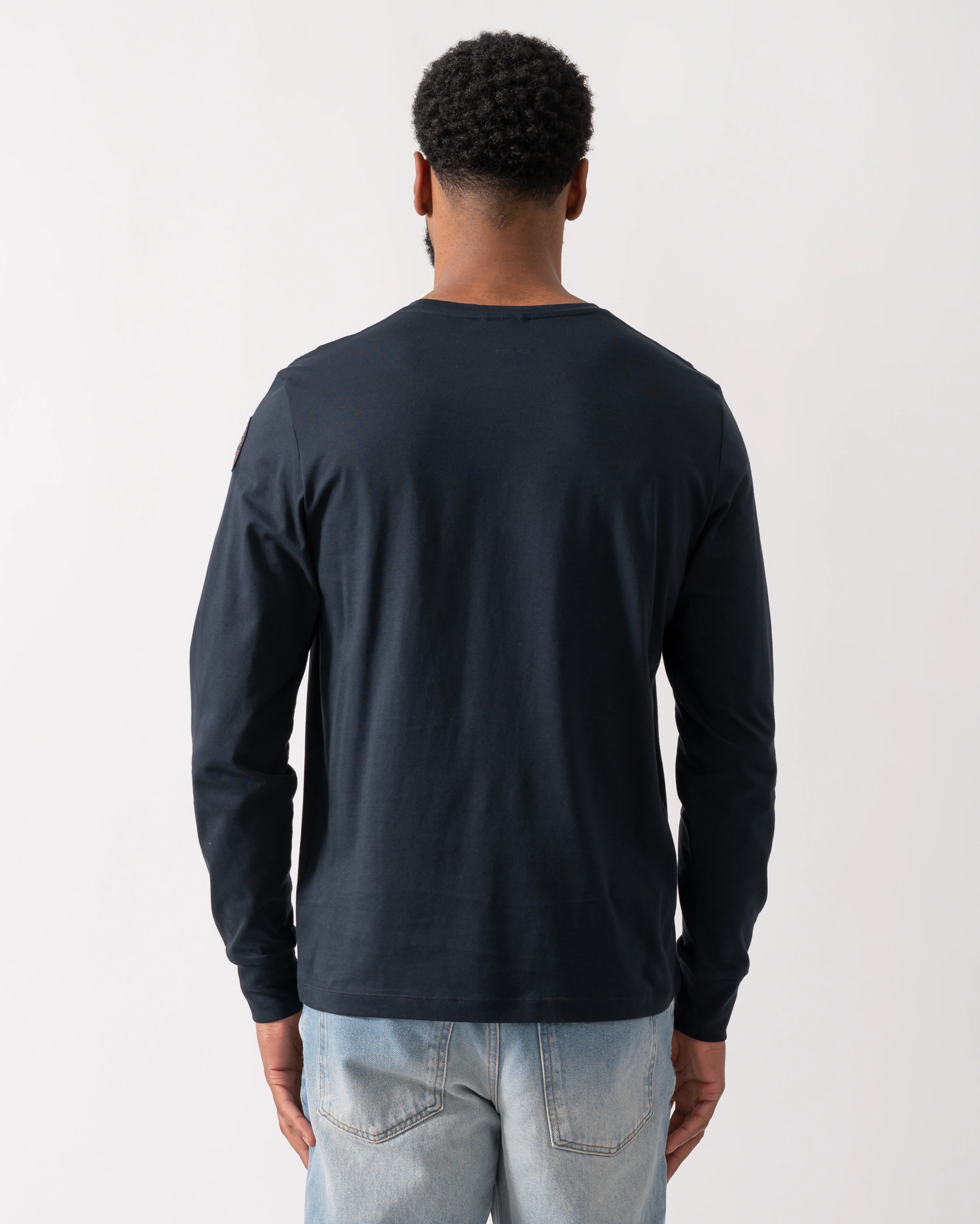 Parajumpers Kip Mens Long Sleeve T-Shirt - Blue Navy 316 - Image 4