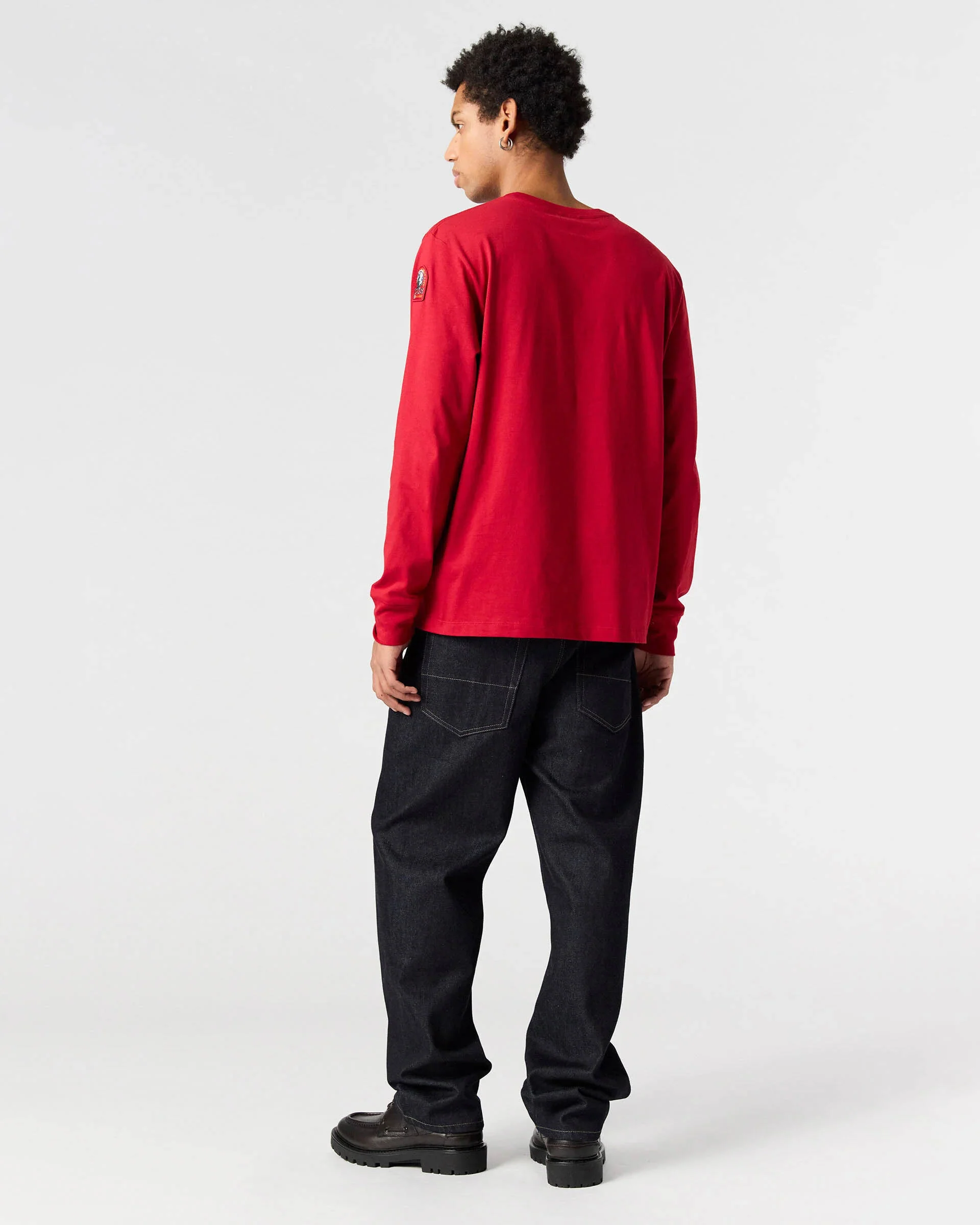 Parajumpers Kip Mens Long Sleeve T-Shirt - Red 527 - Image 3