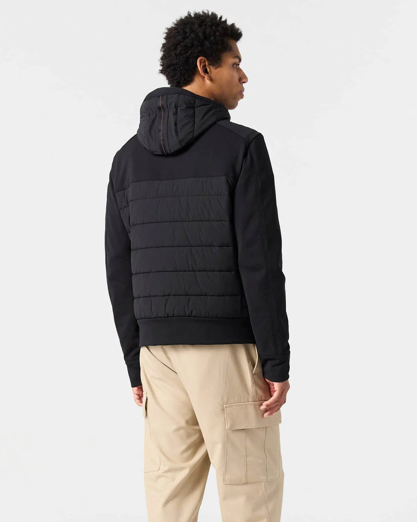 Parajumpers Manfred Mens Fleece/Nylon Hooded Jacket - Black 541 - Image 3
