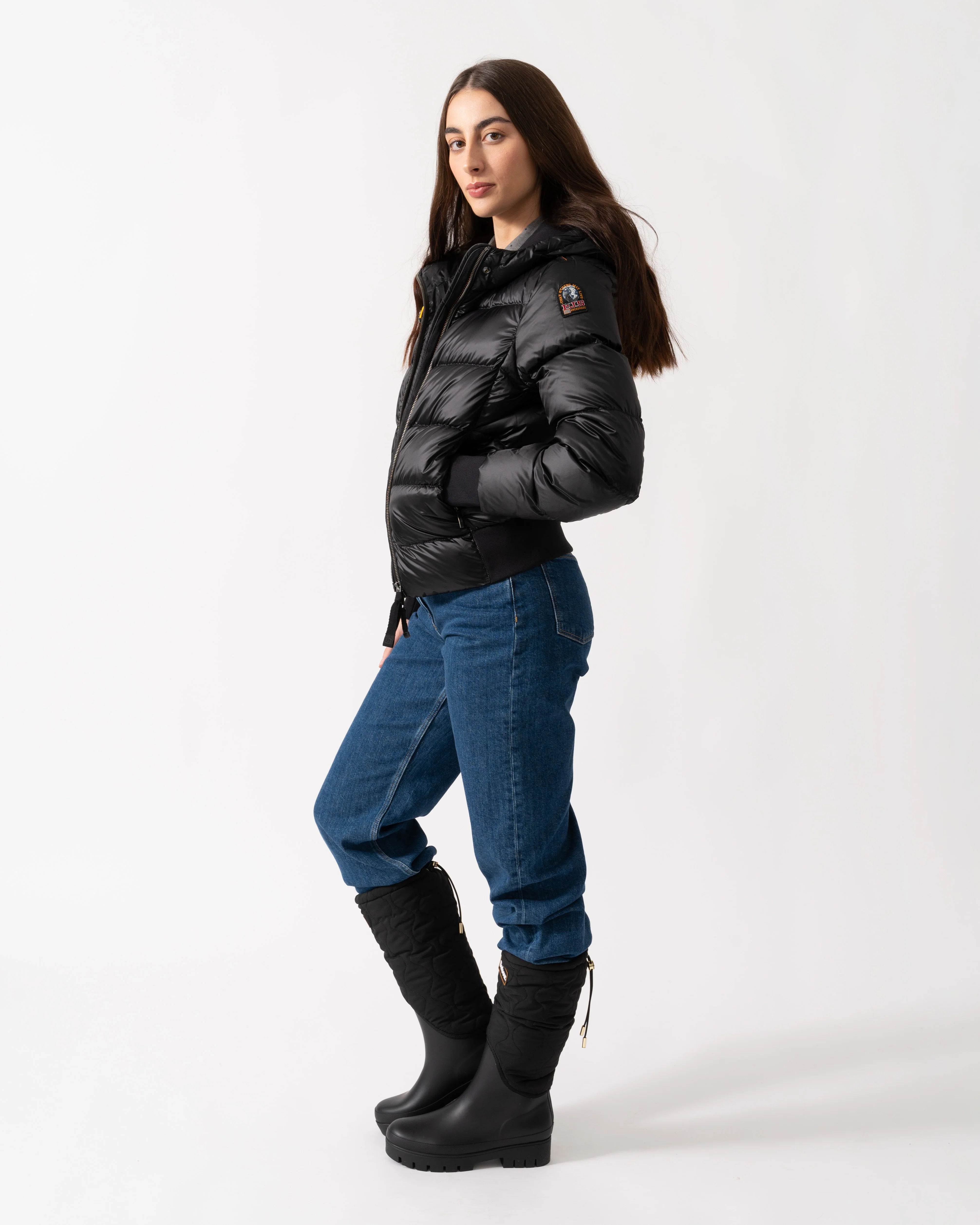 Parajumpers Mariah Womens Hooded Down Bomber - Black 541 - Image 2