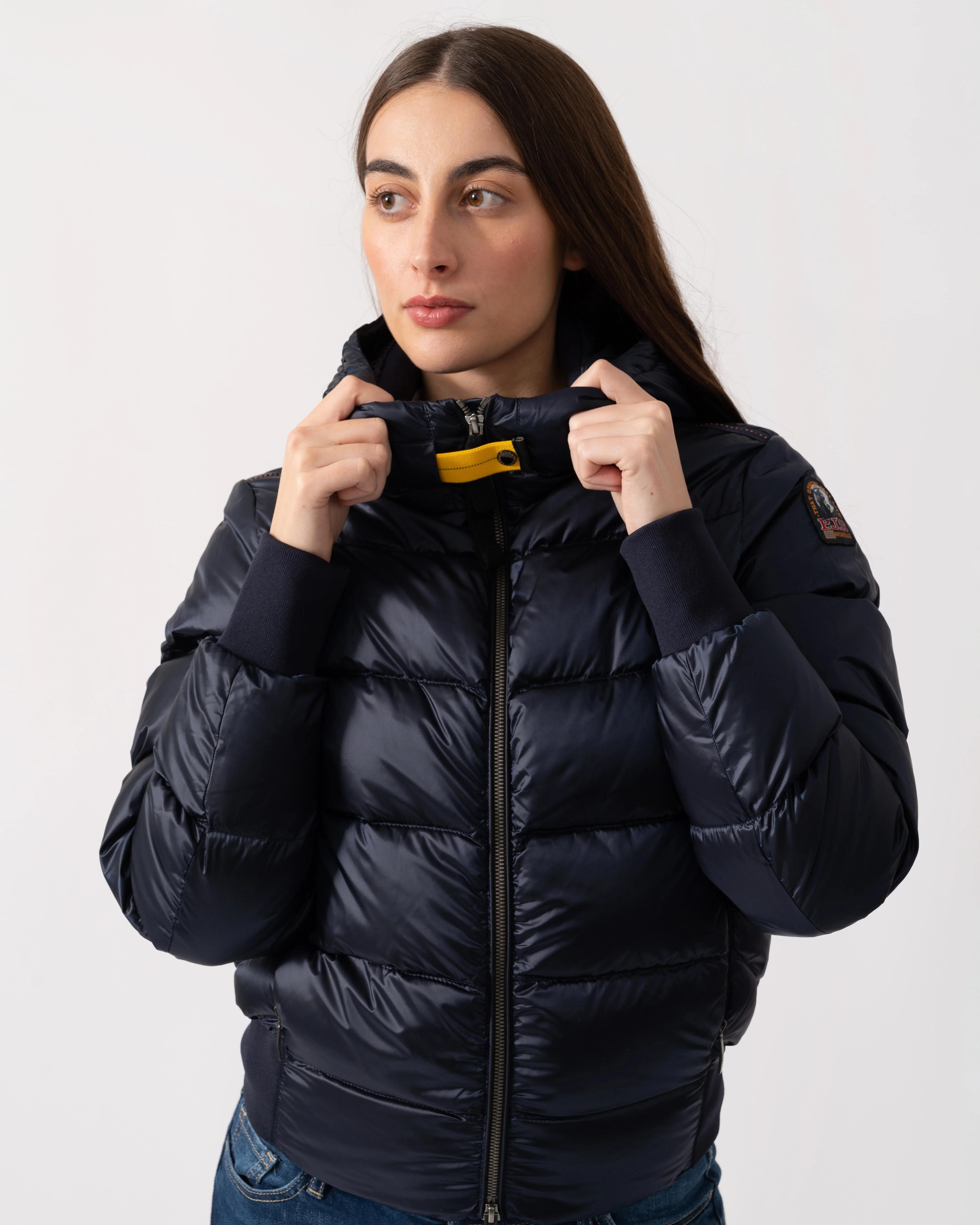 Parajumpers Mariah Womens Hooded Down Bomber - Blue Navy 316 - Image 6