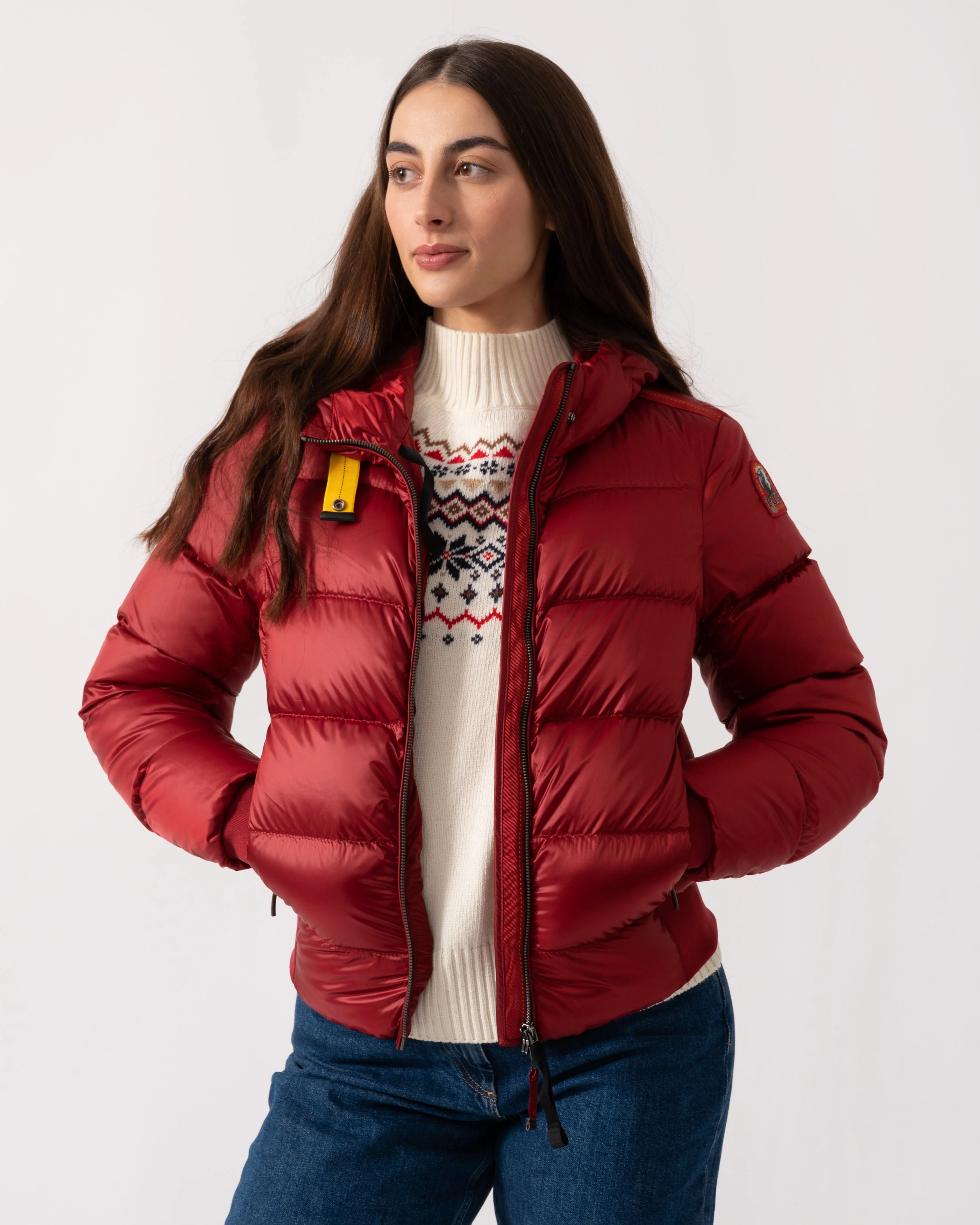Parajumpers Mariah Womens Hooded Down Bomber - Rio Red 310 - Image 2