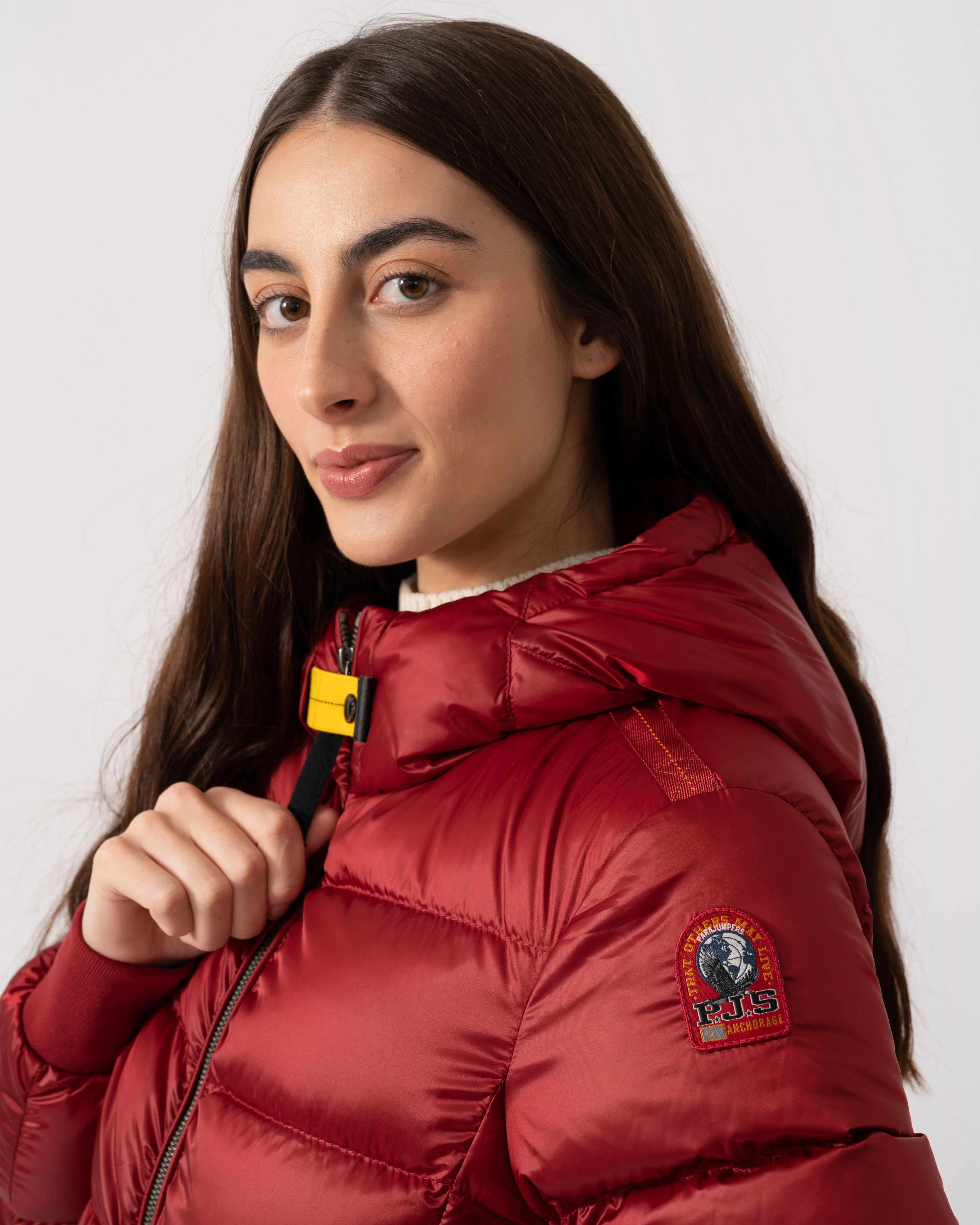 Parajumpers Mariah Womens Hooded Down Bomber - Rio Red 310 - Image 3