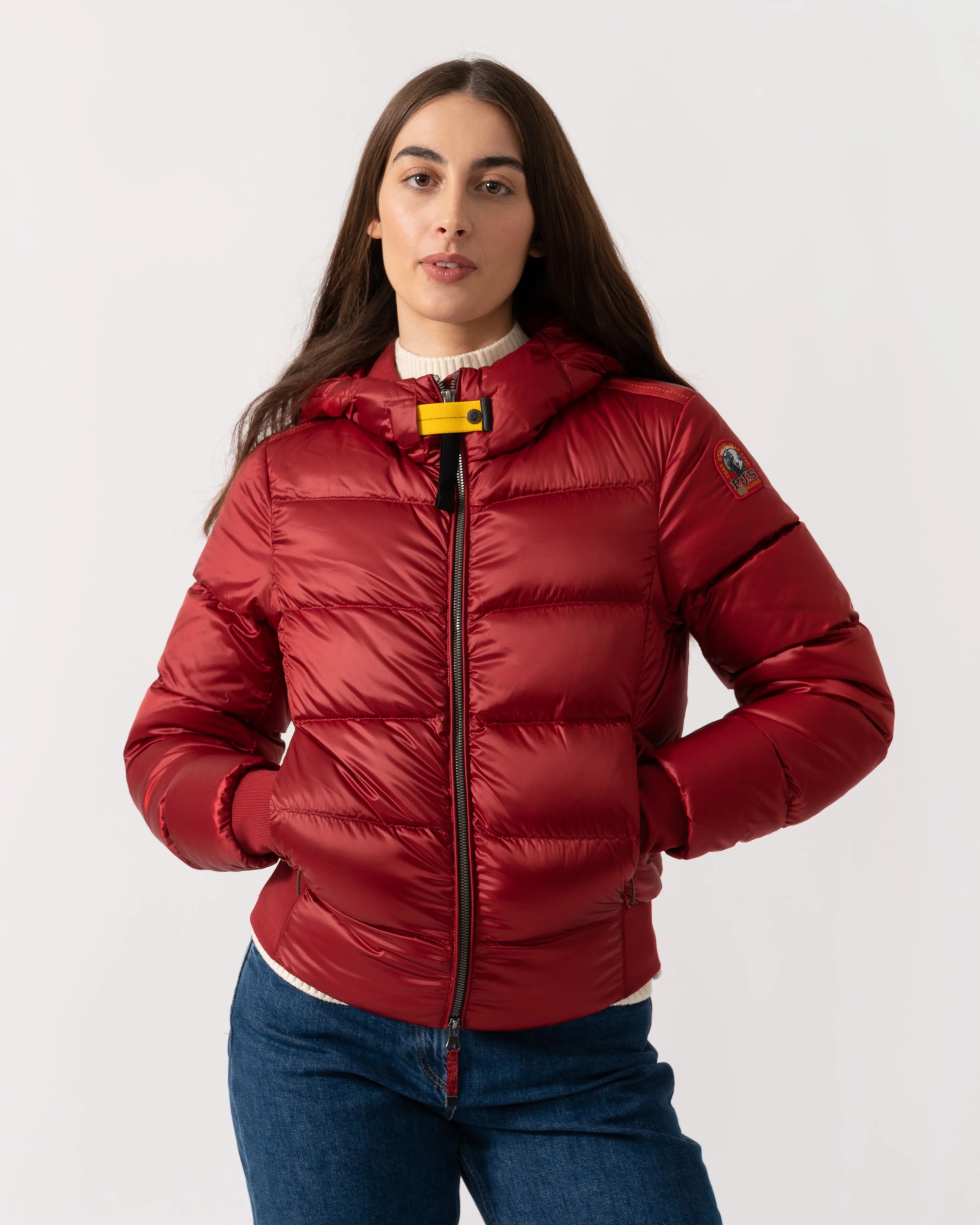Parajumpers Mariah Womens Hooded Down Bomber - Rio Red 310 - Image 4