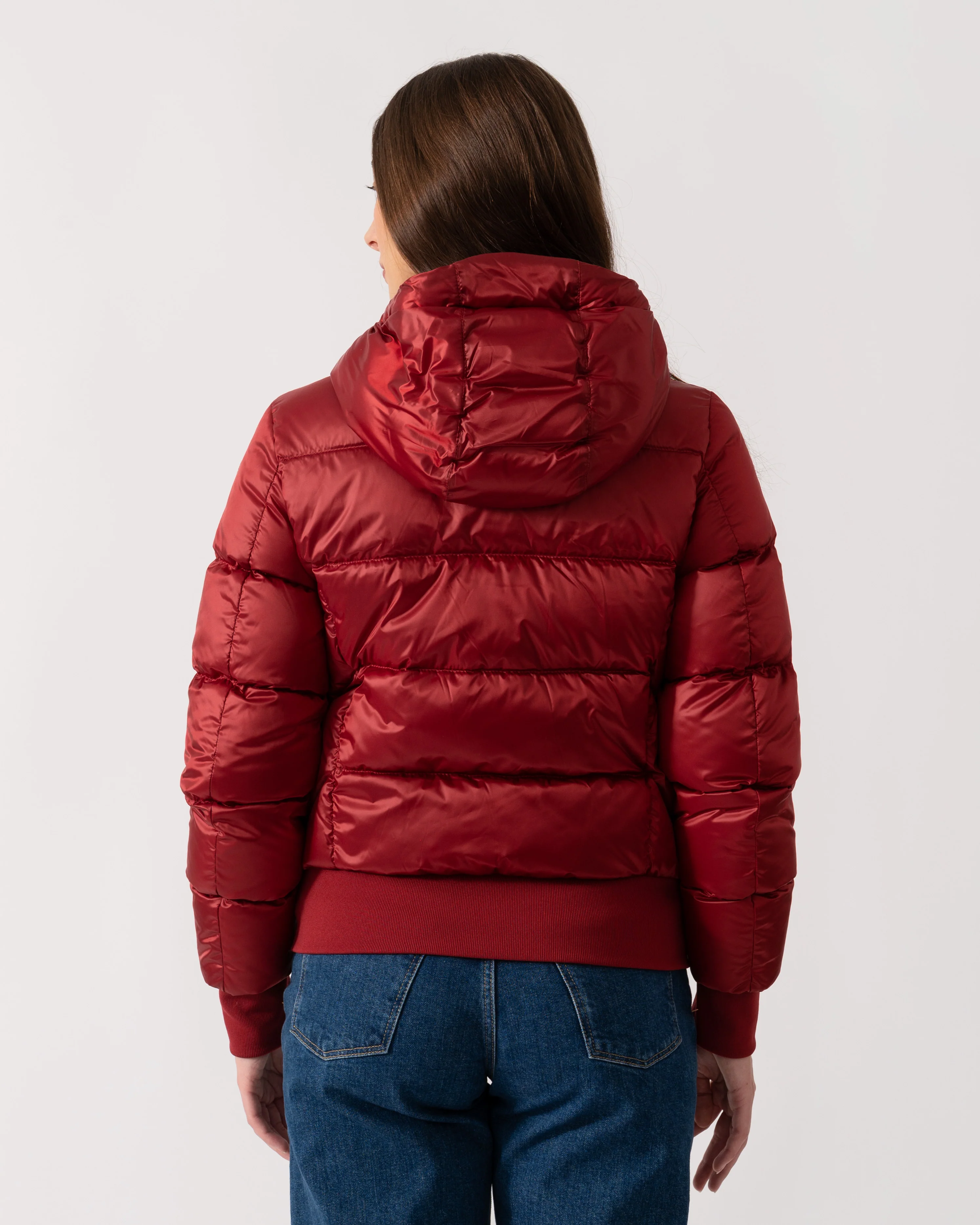 Parajumpers Mariah Womens Hooded Down Bomber - Rio Red 310 - Image 5