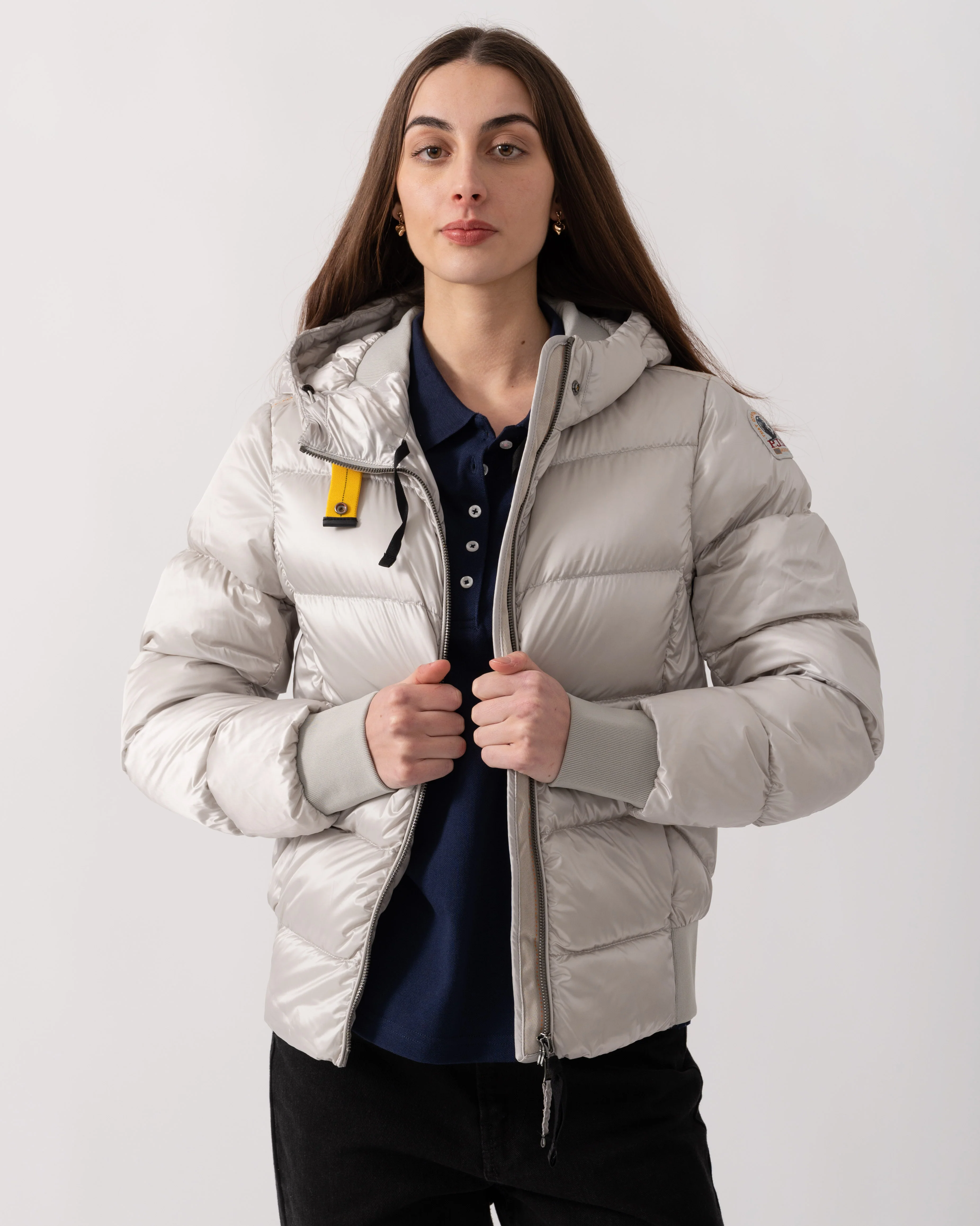 Parajumpers Mariah Womens Hooded Down Bomber - Silver-Grey 773 - Image 3