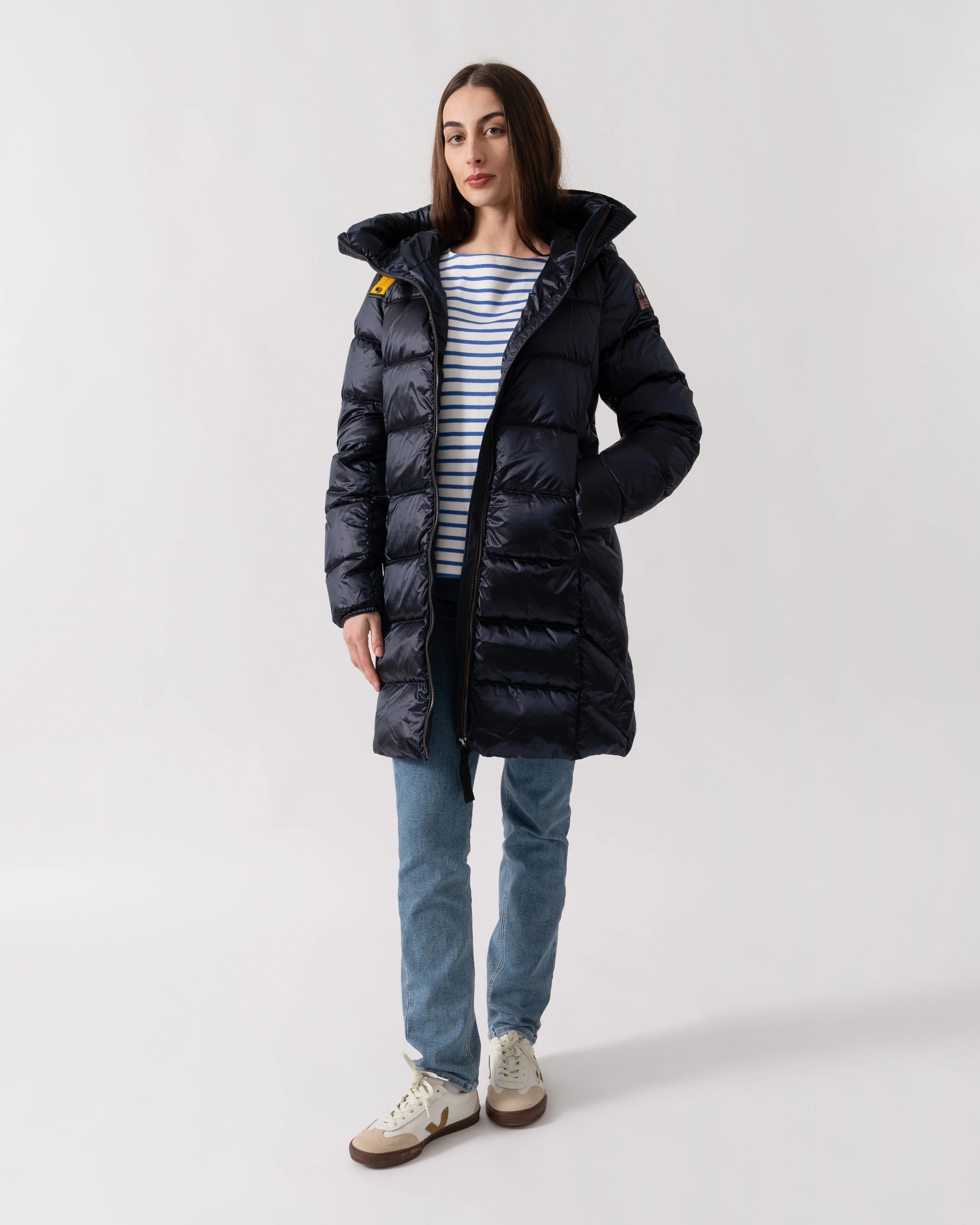 Parajumpers Marion Womens Hooded Down Jacket - Blue Navy 316 - Image 3