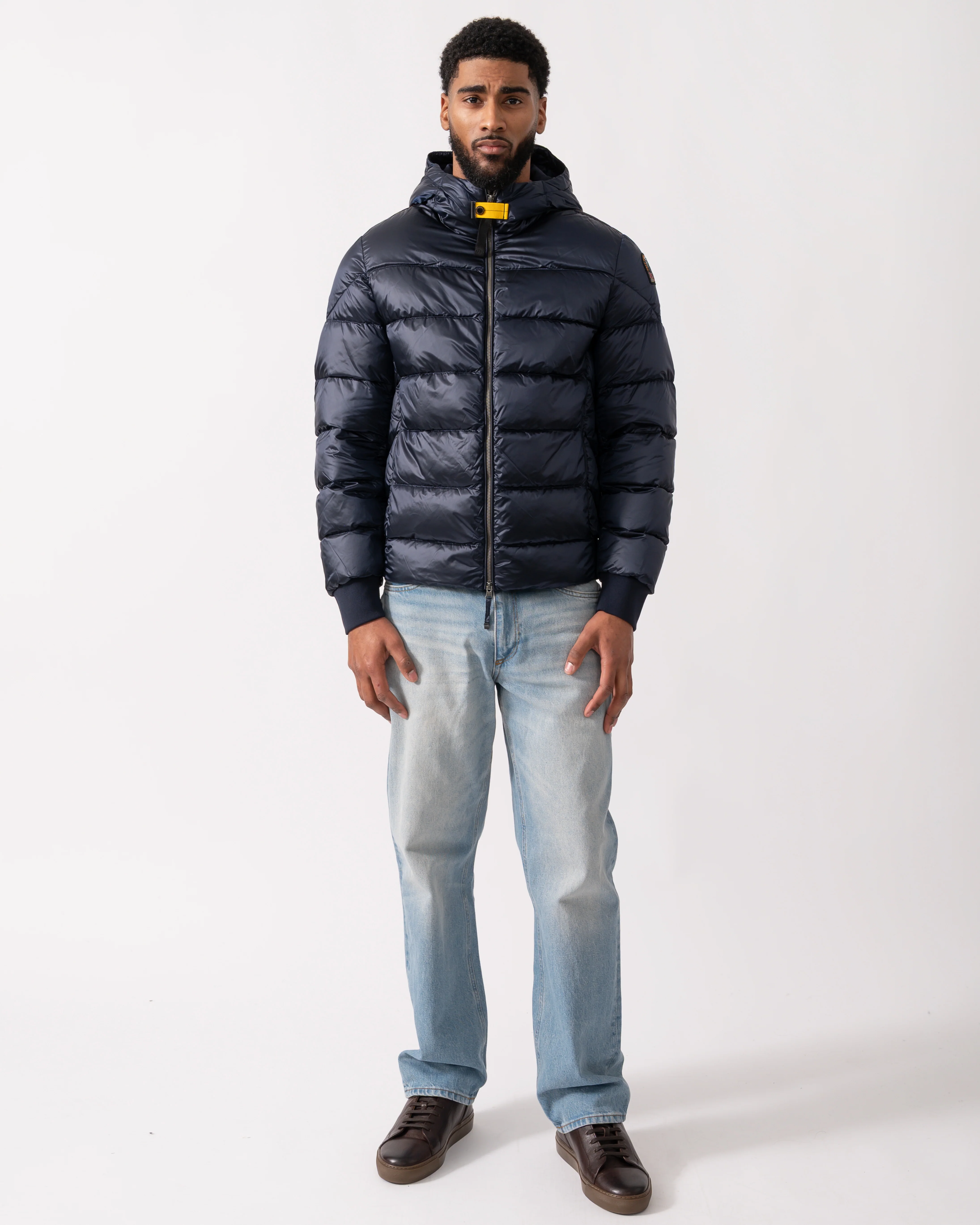 Parajumpers Pharrell Mens Hooded Down Bomber - Blue Navy 316 - Image 2