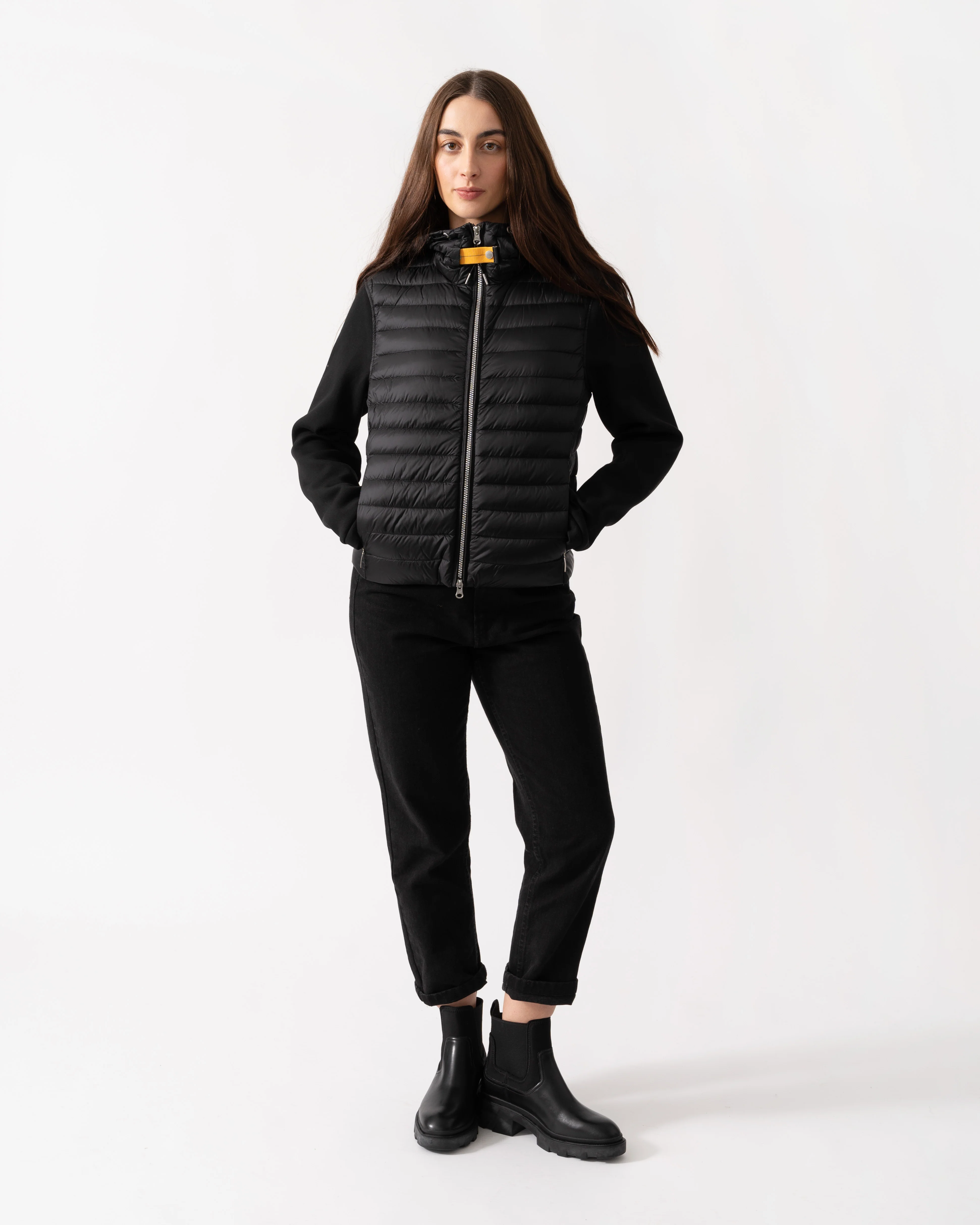 Parajumpers Susanna Womens Fleece/Nylon Hooded Jacket - Black 541 - Image 2