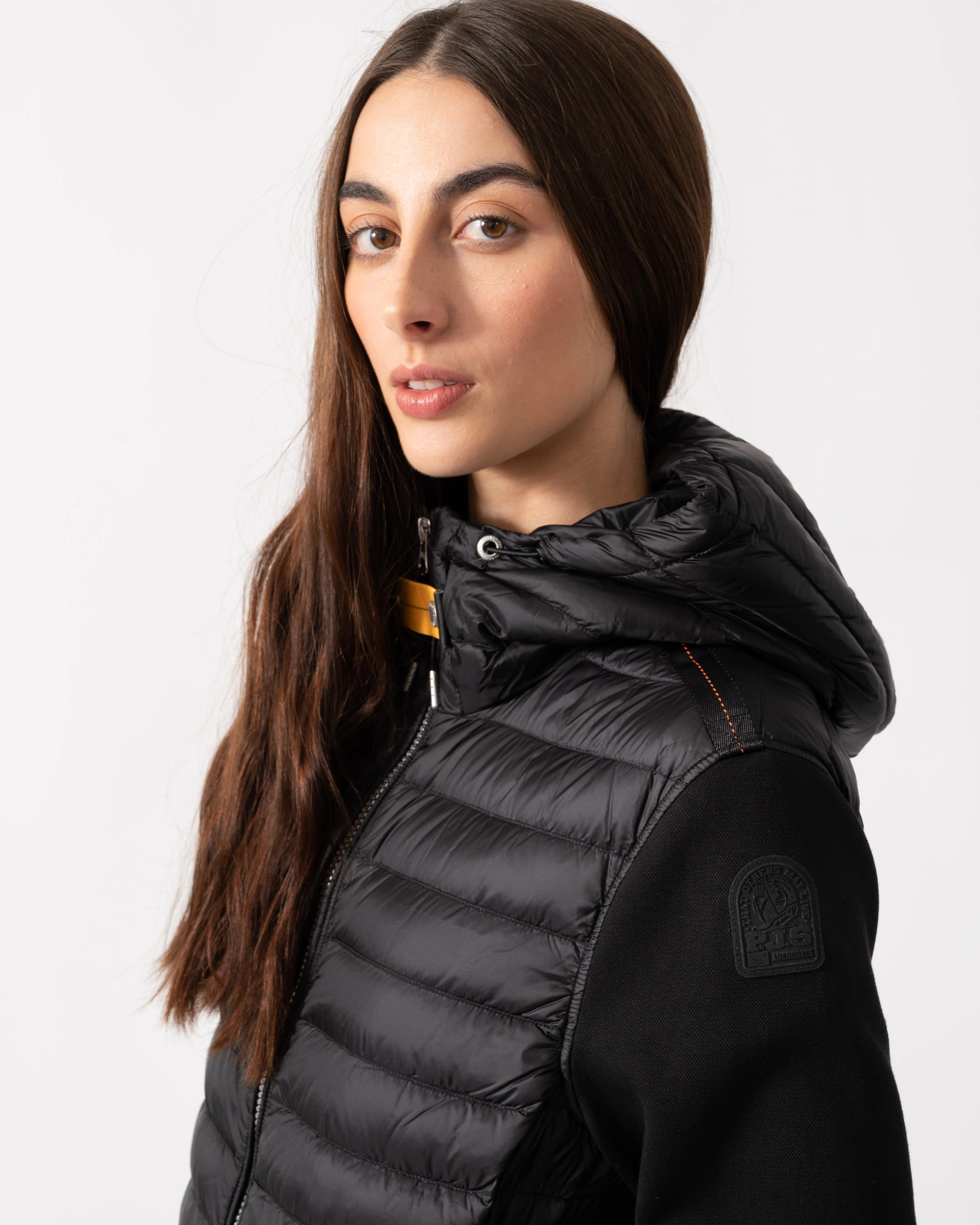 Parajumpers Susanna Womens Fleece/Nylon Hooded Jacket - Black 541 - Image 3