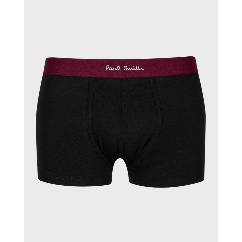 Paul Smith 3 Pack Mens Plain Trunks with Coloured Waistbands - Image 2