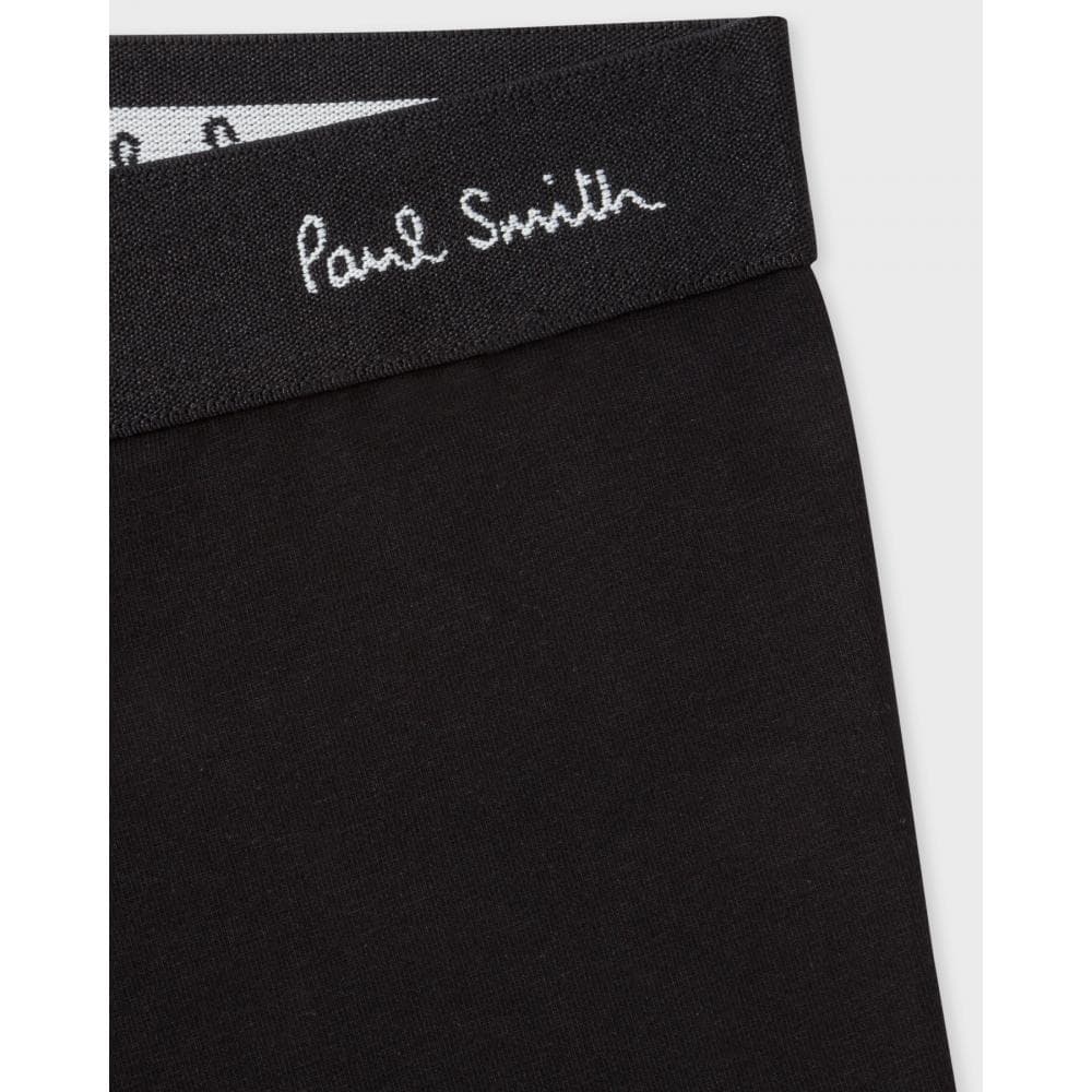 Paul Smith 3 Pack Mens Plain Trunks with Script Logo Waistband - 79 Black - Image 2