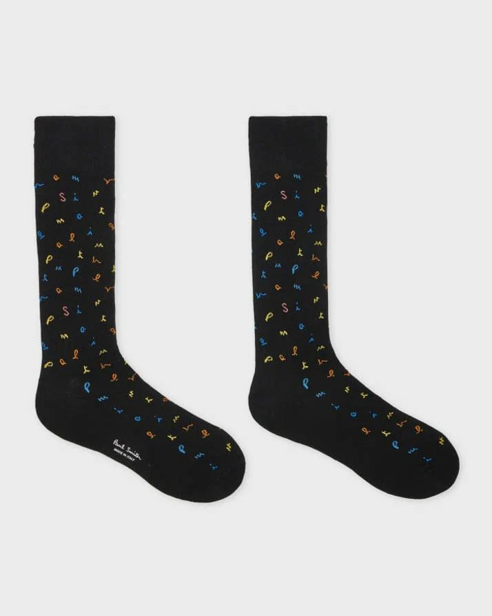 Paul Smith 3-Pack Mens Signature Pattern/Artist Stripe Socks - 1A Multi - Image 2