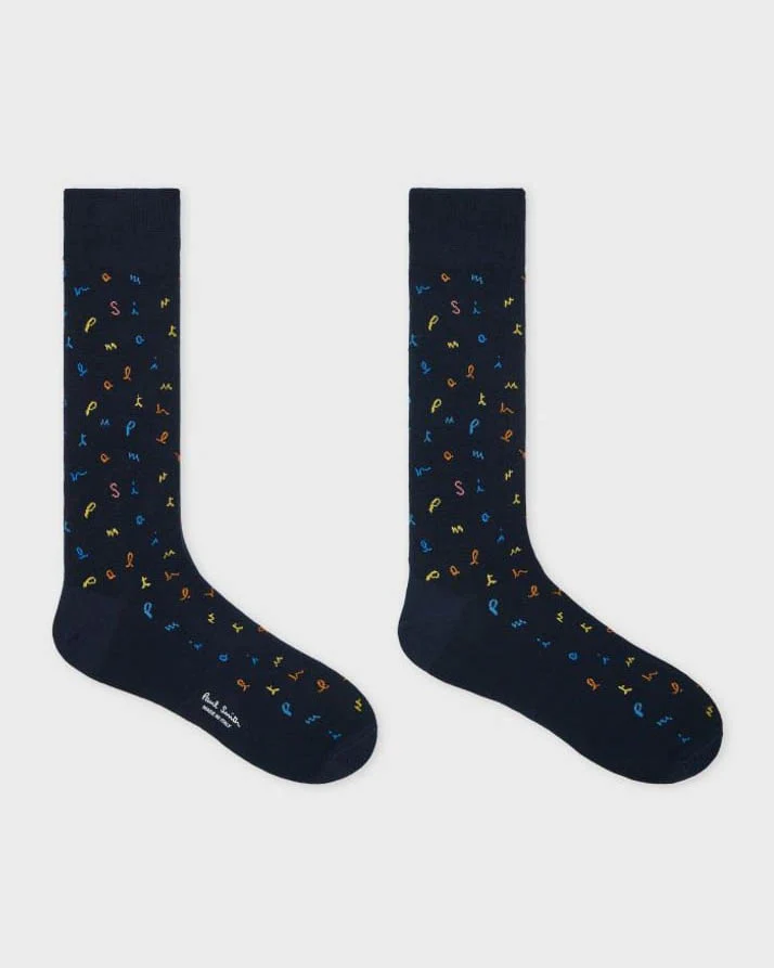Paul Smith 3-Pack Mens Signature Pattern/Artist Stripe Socks - 1A Multi - Image 3