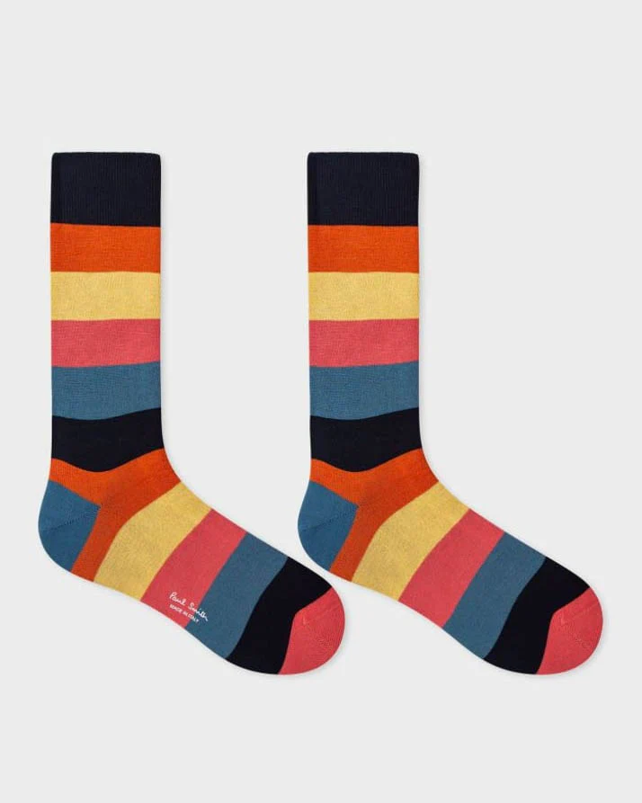 Paul Smith 3-Pack Mens Signature Pattern/Artist Stripe Socks - 1A Multi - Image 4