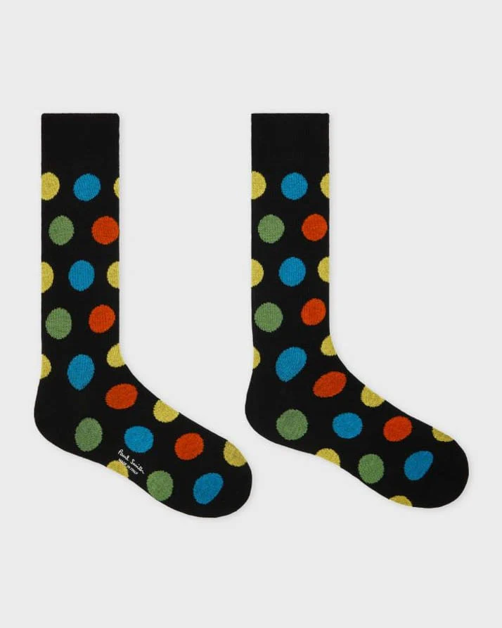 Paul Smith 3-Pack Mens Spot/Stripe/Dog Pattern Socks - 79 Black - Image 2