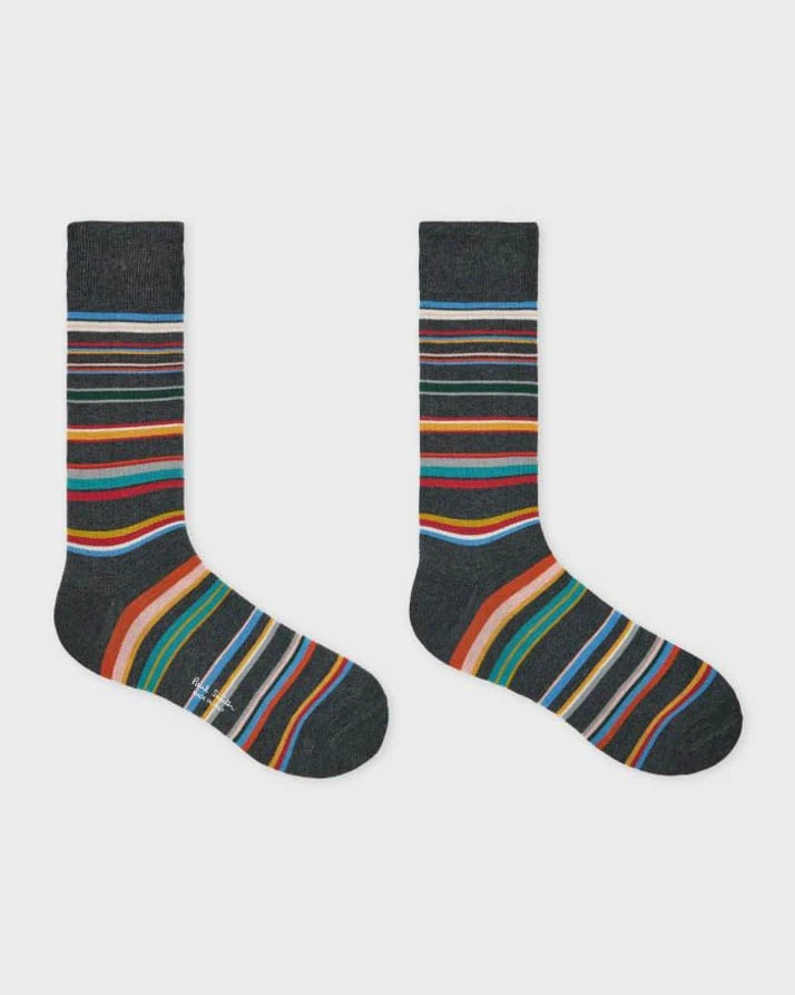 Paul Smith 3-Pack Mens Spot/Stripe/Dog Pattern Socks - 79 Black - Image 3