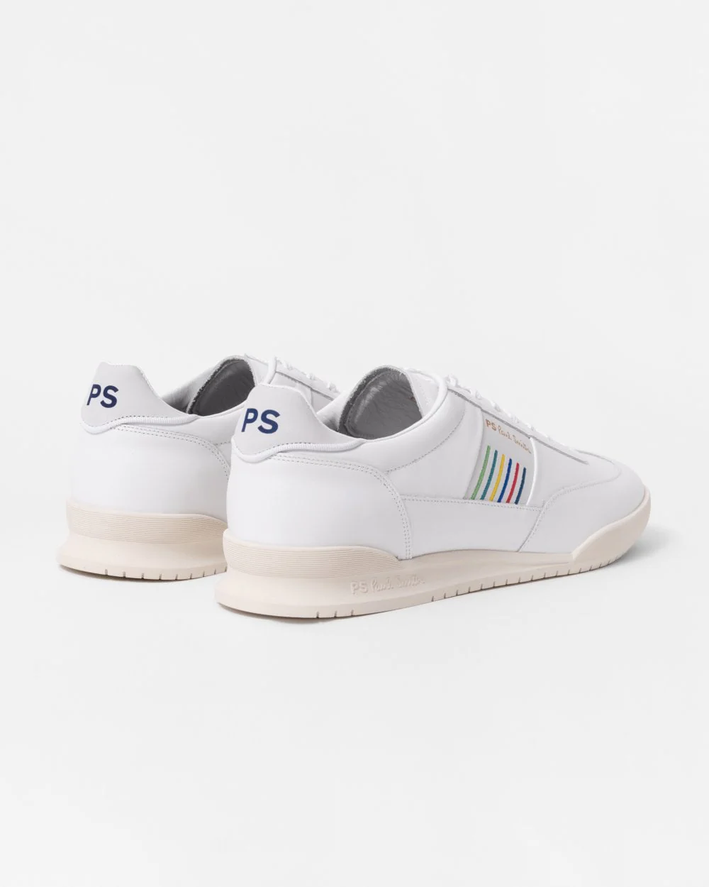 Paul Smith Dover Sports Stripe Mens Leather Trainers - 01 White - Image 2