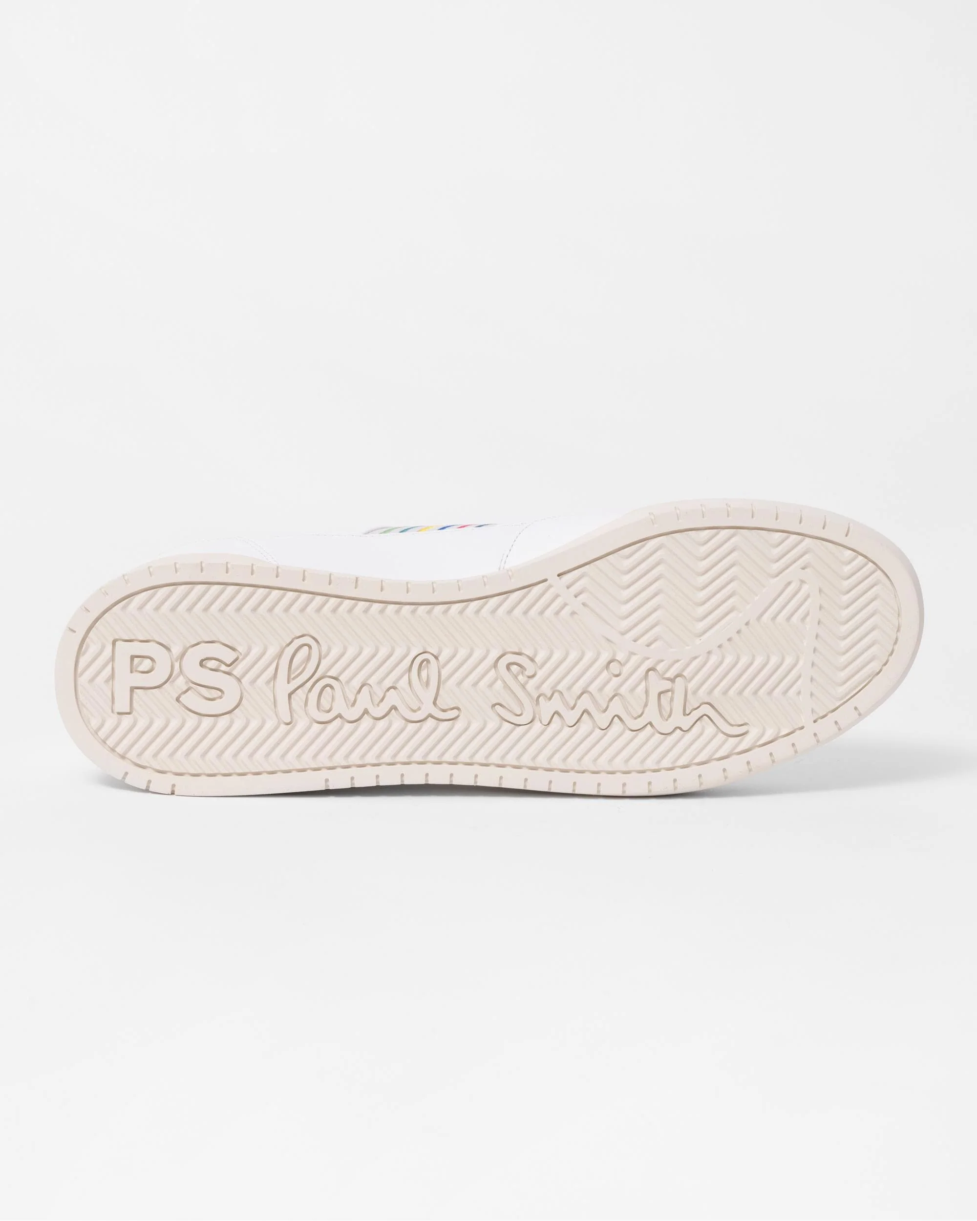 Paul Smith Dover Sports Stripe Mens Leather Trainers - 01 White - Image 3