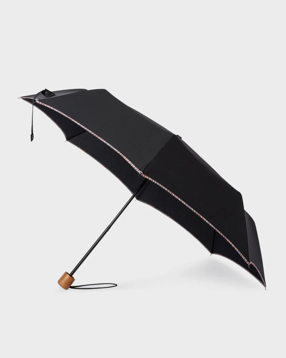 Paul Smith Mens Compact Umbrella with Signature Stripe Trim