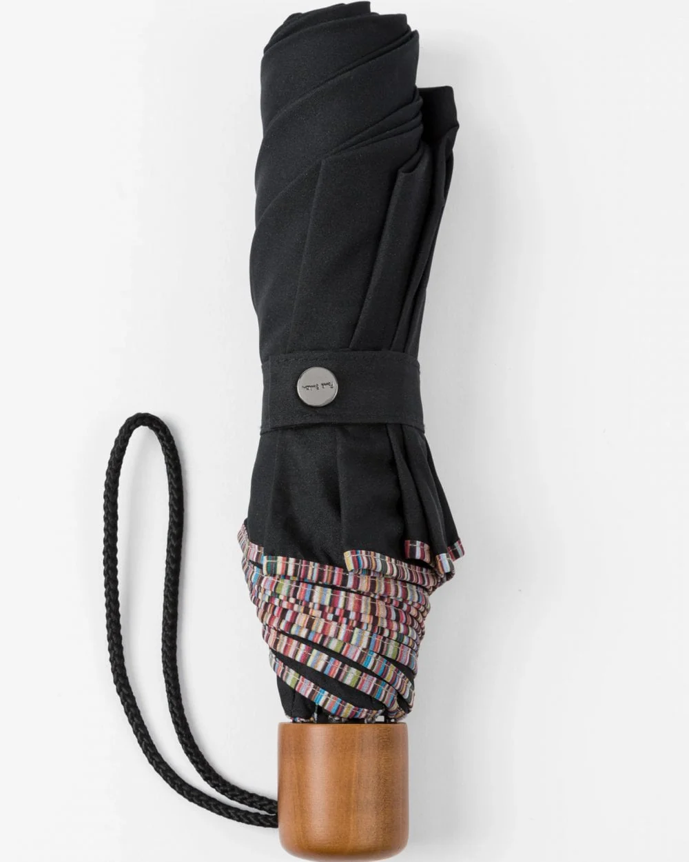 Paul Smith Mens Compact Umbrella with Signature Stripe Trim - Image 2