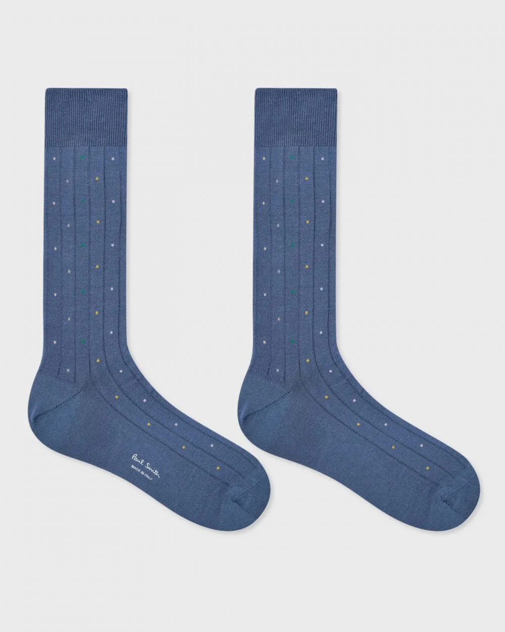 Paul Smith Mens Cotton-Blend Multi Colour Polka Dot Socks - 45 Cobalt Blue - Image 3