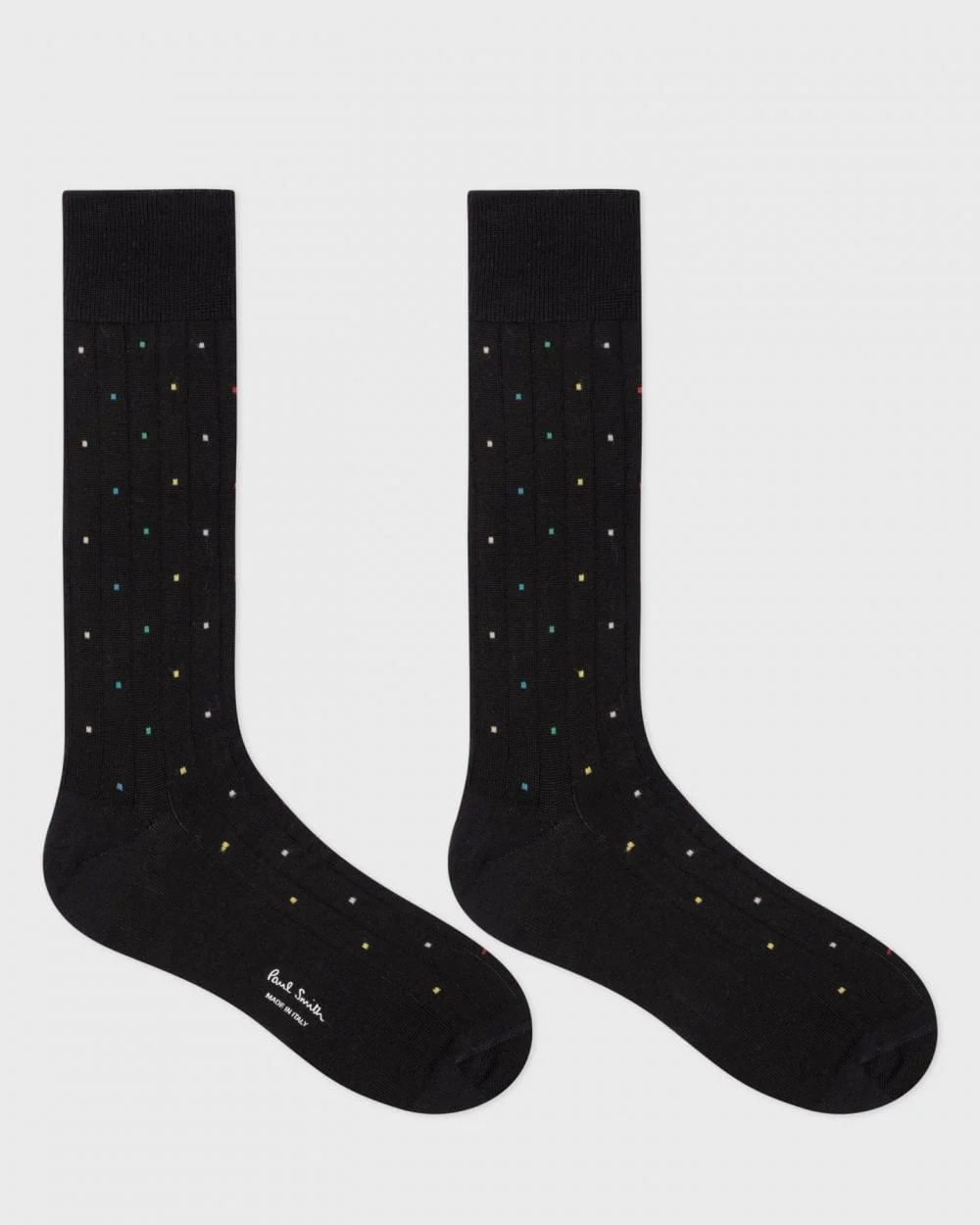 Paul Smith Mens Cotton-Blend Multi Colour Polka Dot Socks - 79 Black - Image 3