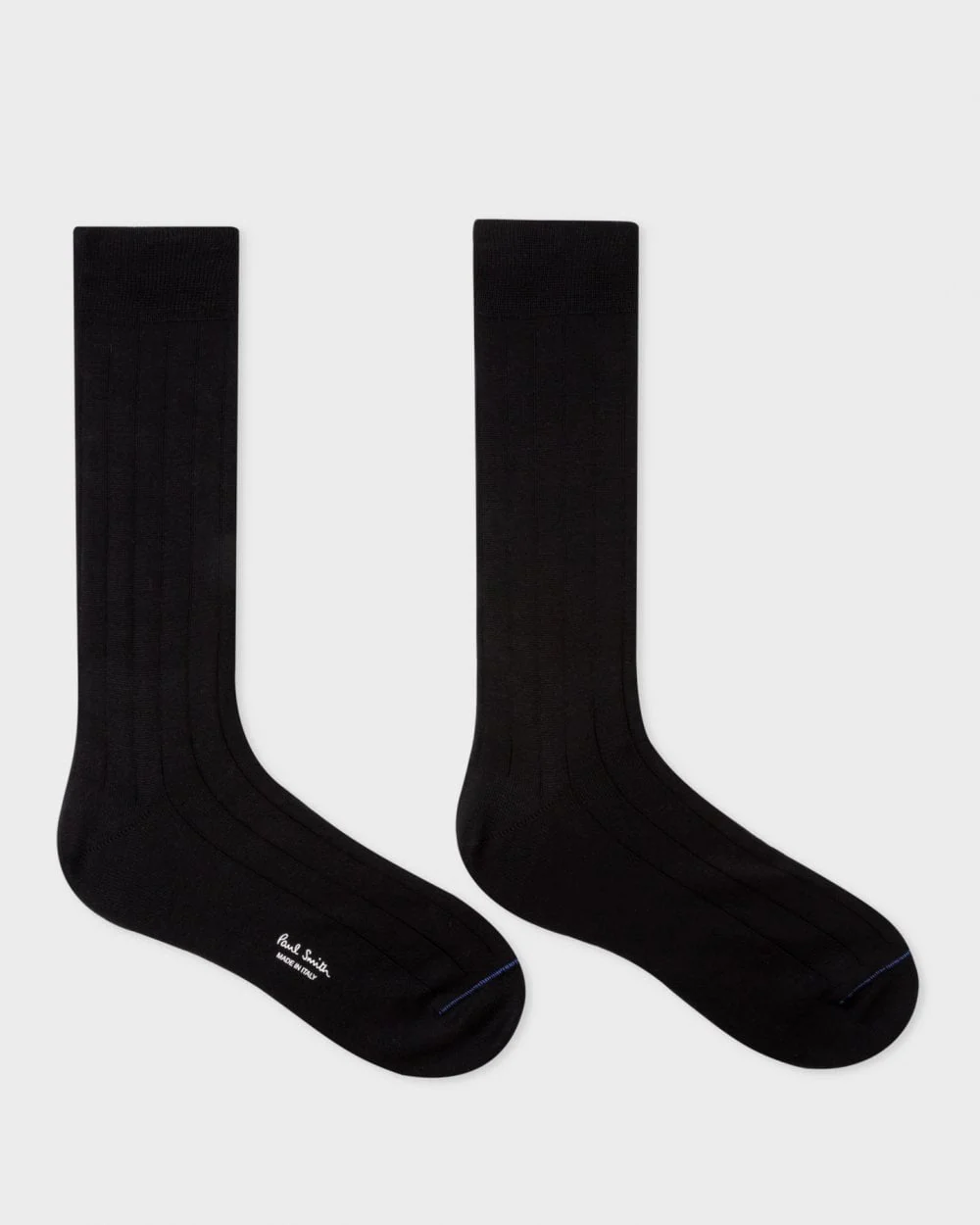 Paul Smith Mens Cotton Blend Ribbed Socks - 79 Black - Image 3