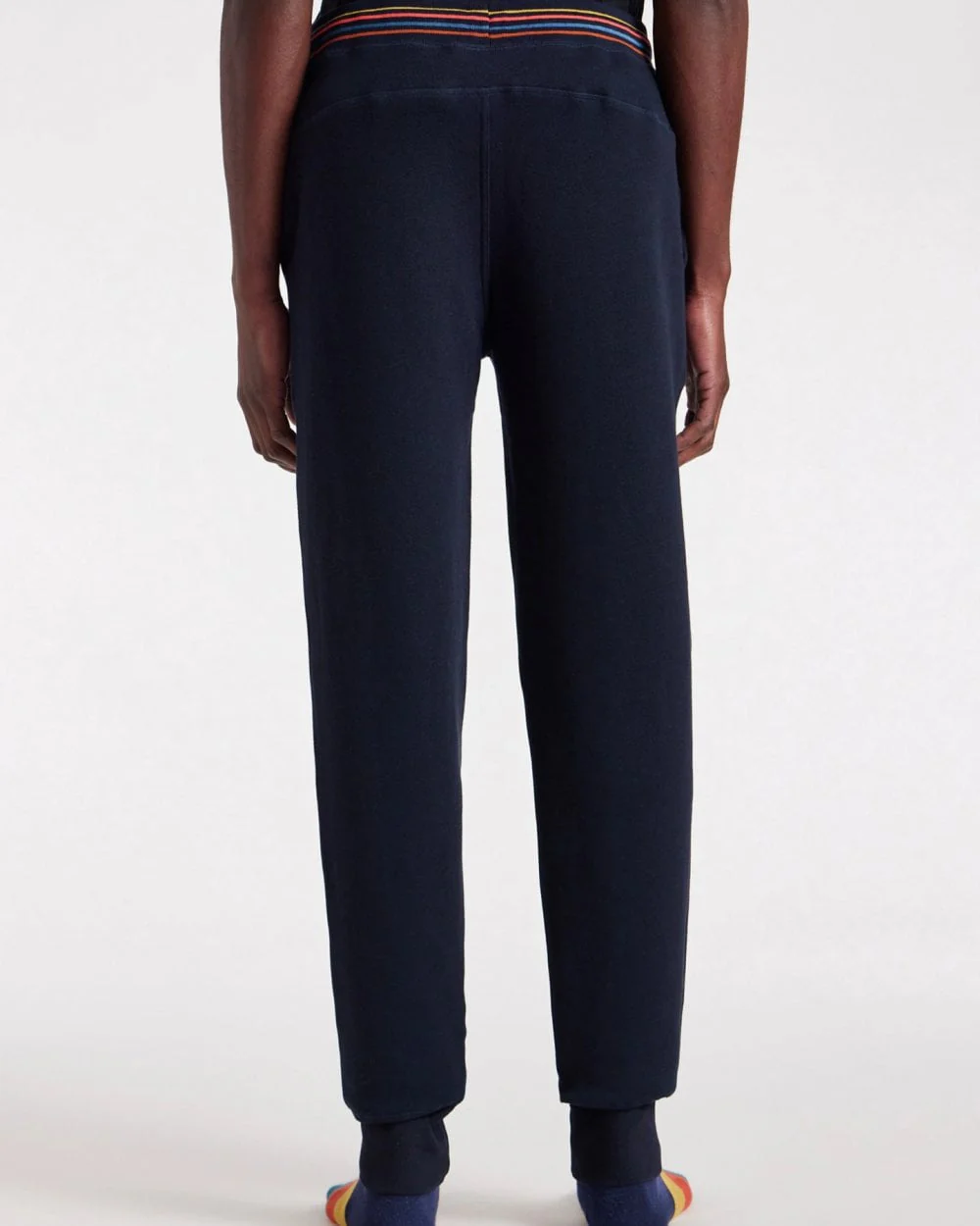 Paul Smith Mens Cotton Jersey Lounge Pants with Artist Stripe Waistband - 48 Inky Blue - Image 2